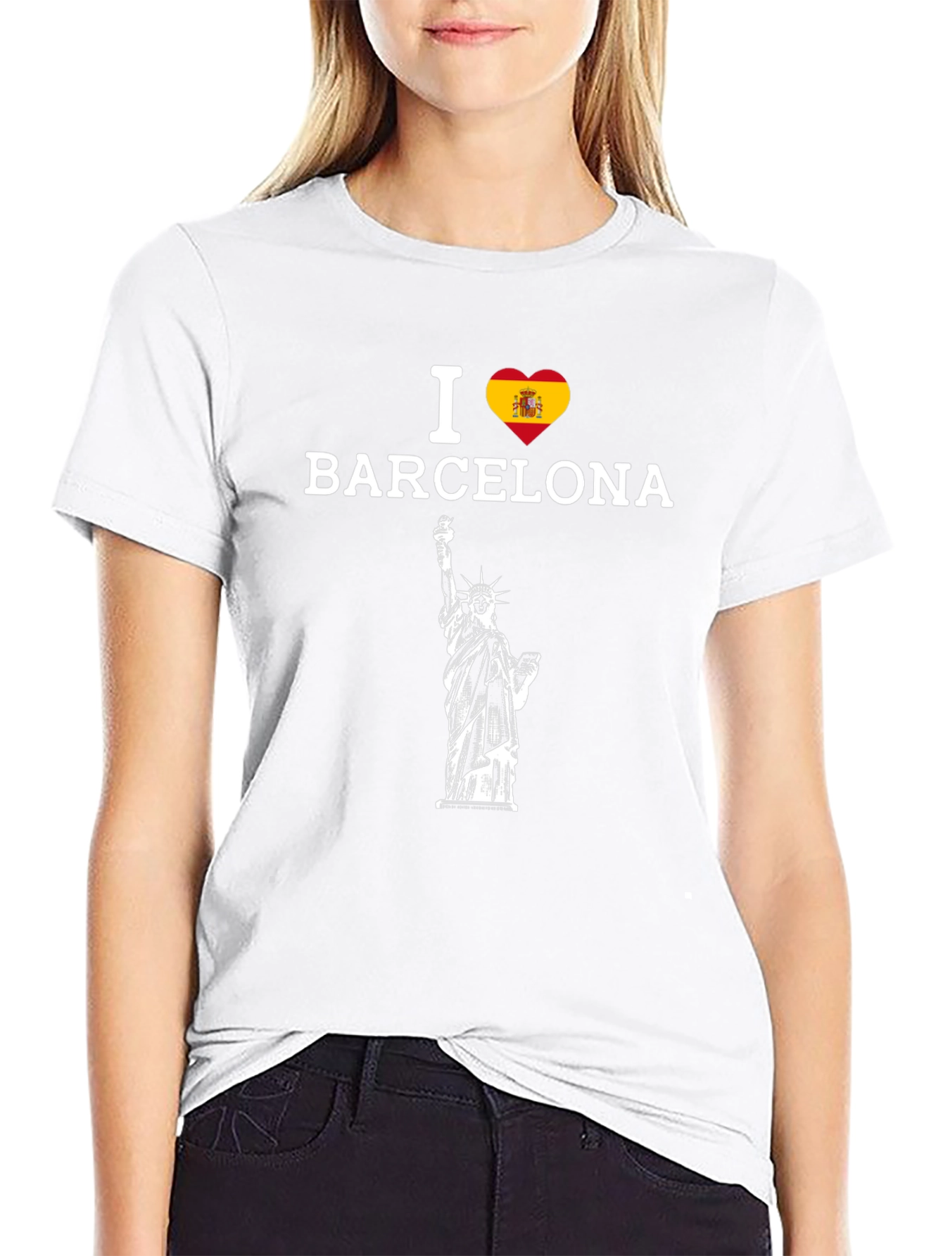 I Love Barcelona T-Shirt Statue of Liberty