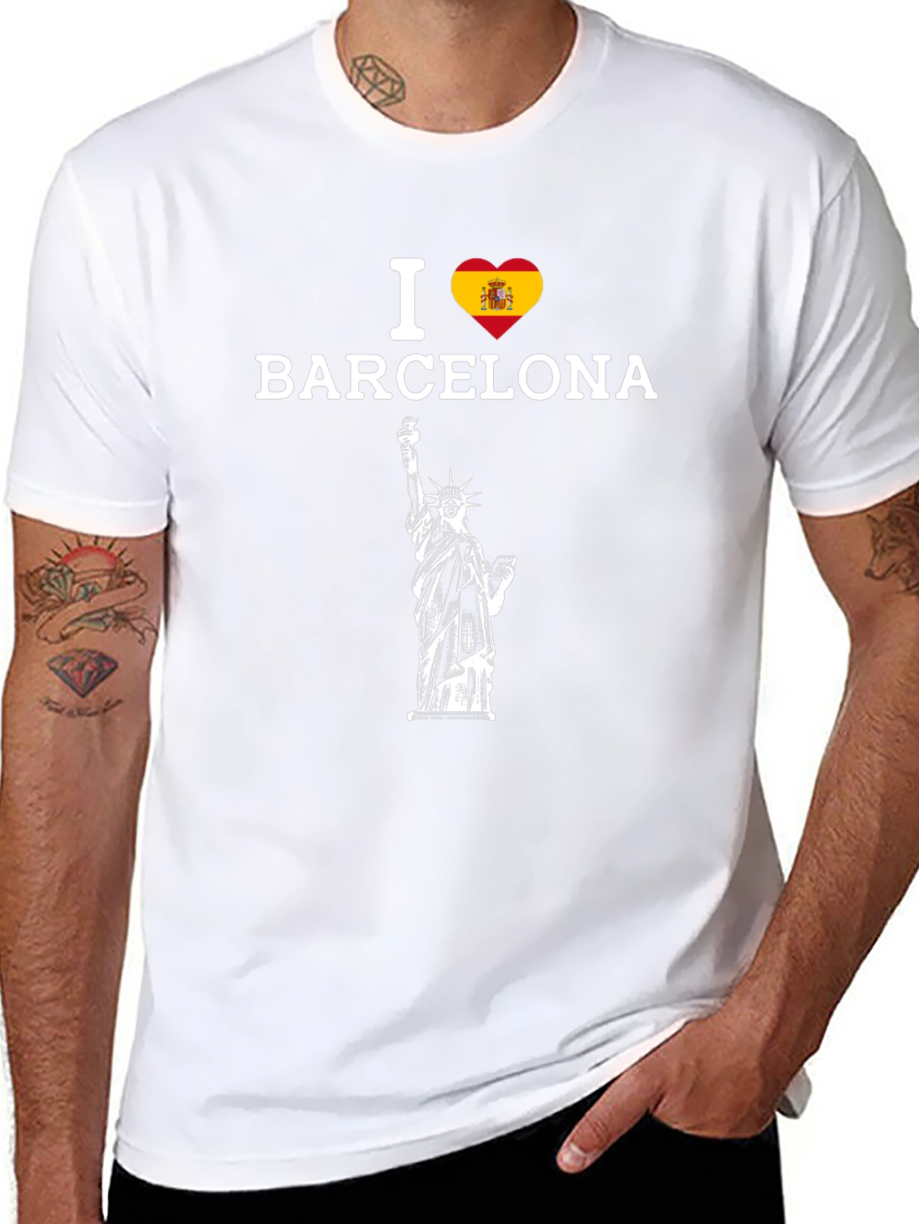 I Love Barcelona T-Shirt Statue of Liberty