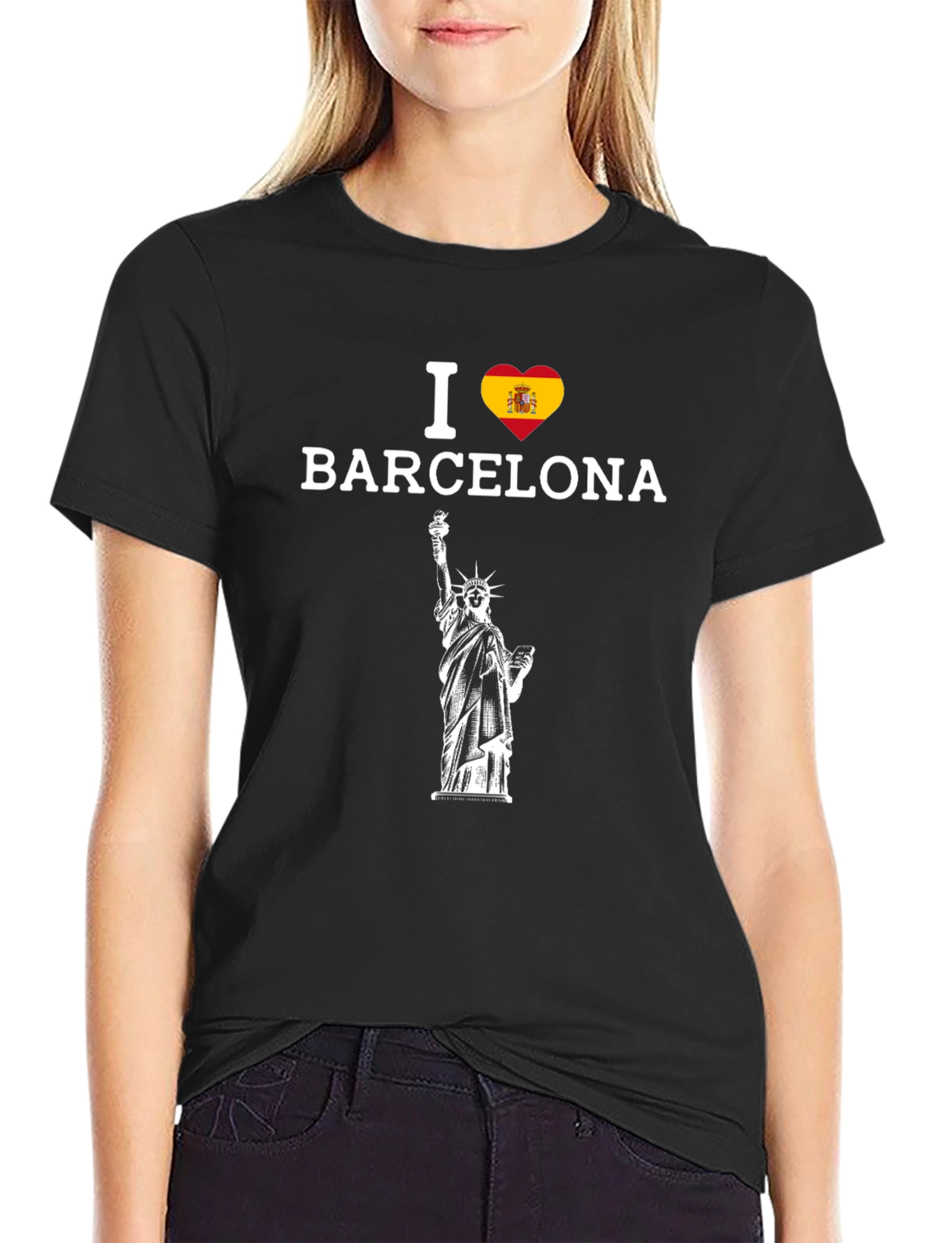 I Love Barcelona T-Shirt Statue of Liberty