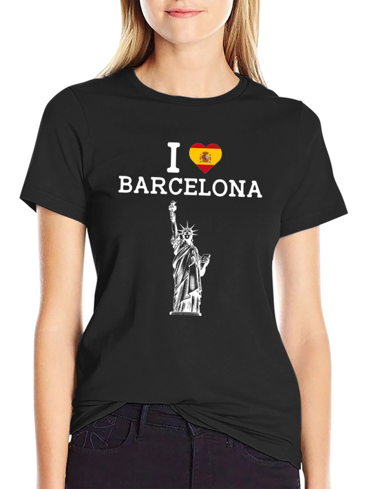 I Love Barcelona T-Shirt Statue of Liberty