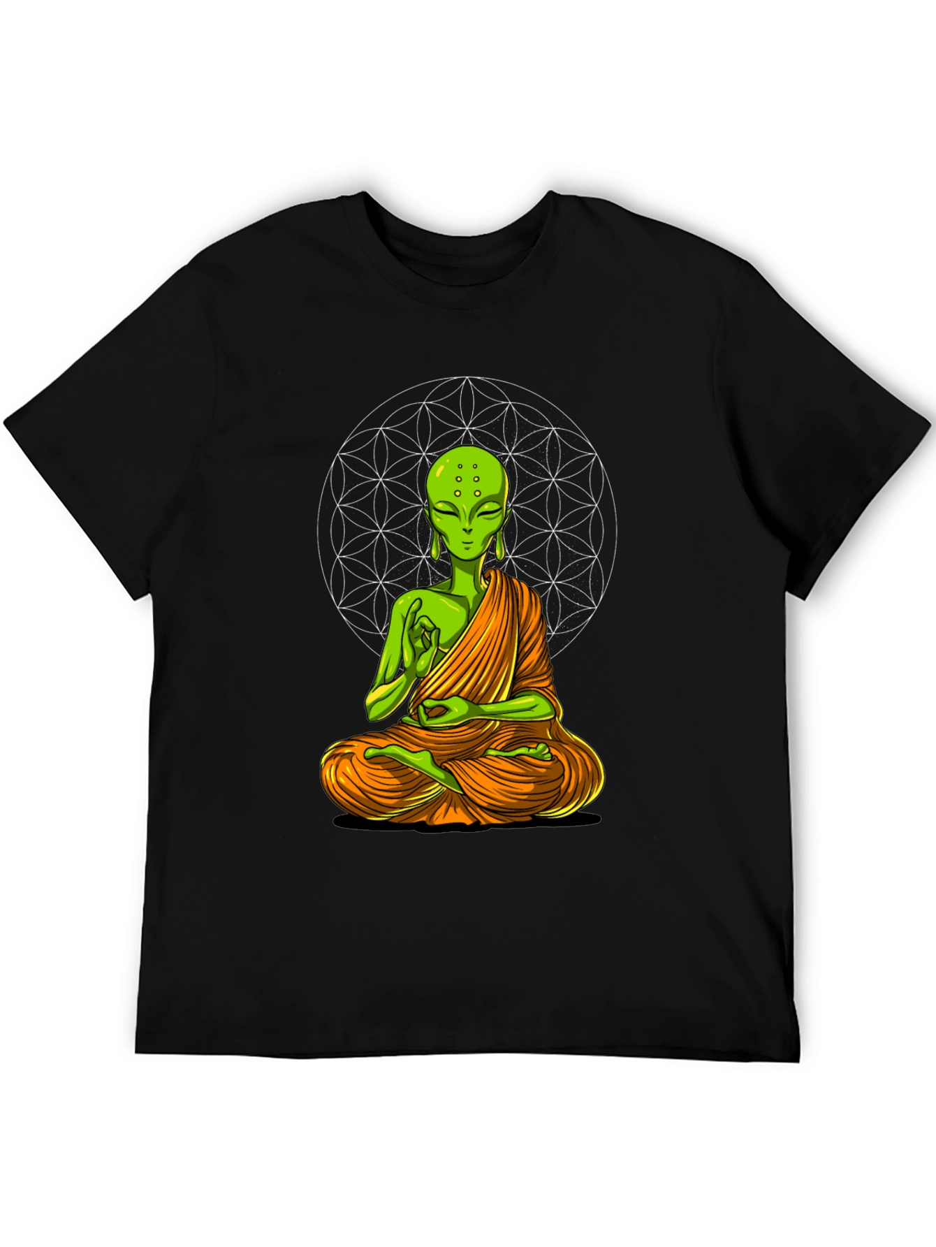 Meditating Alien T-Shirt - Black