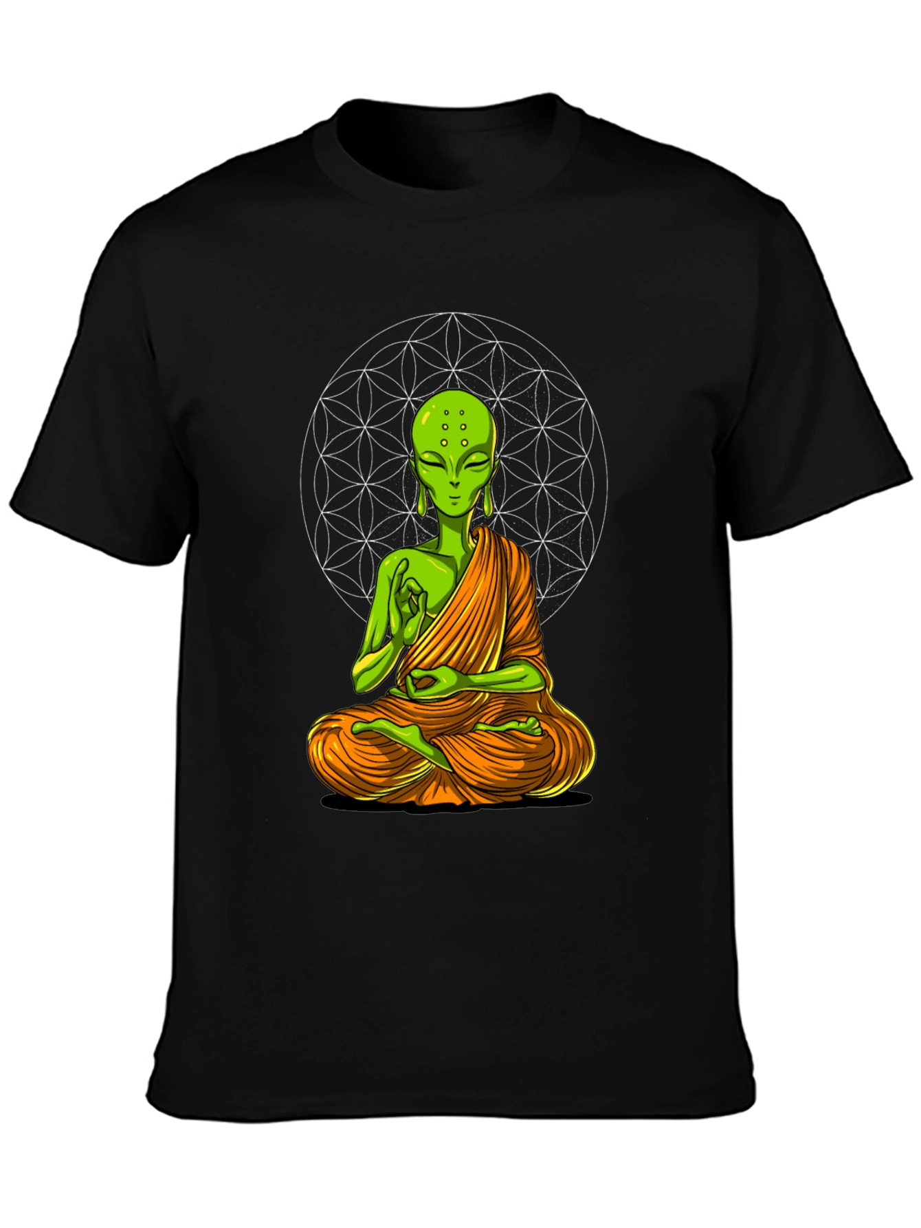 Meditating Alien T-Shirt - Black
