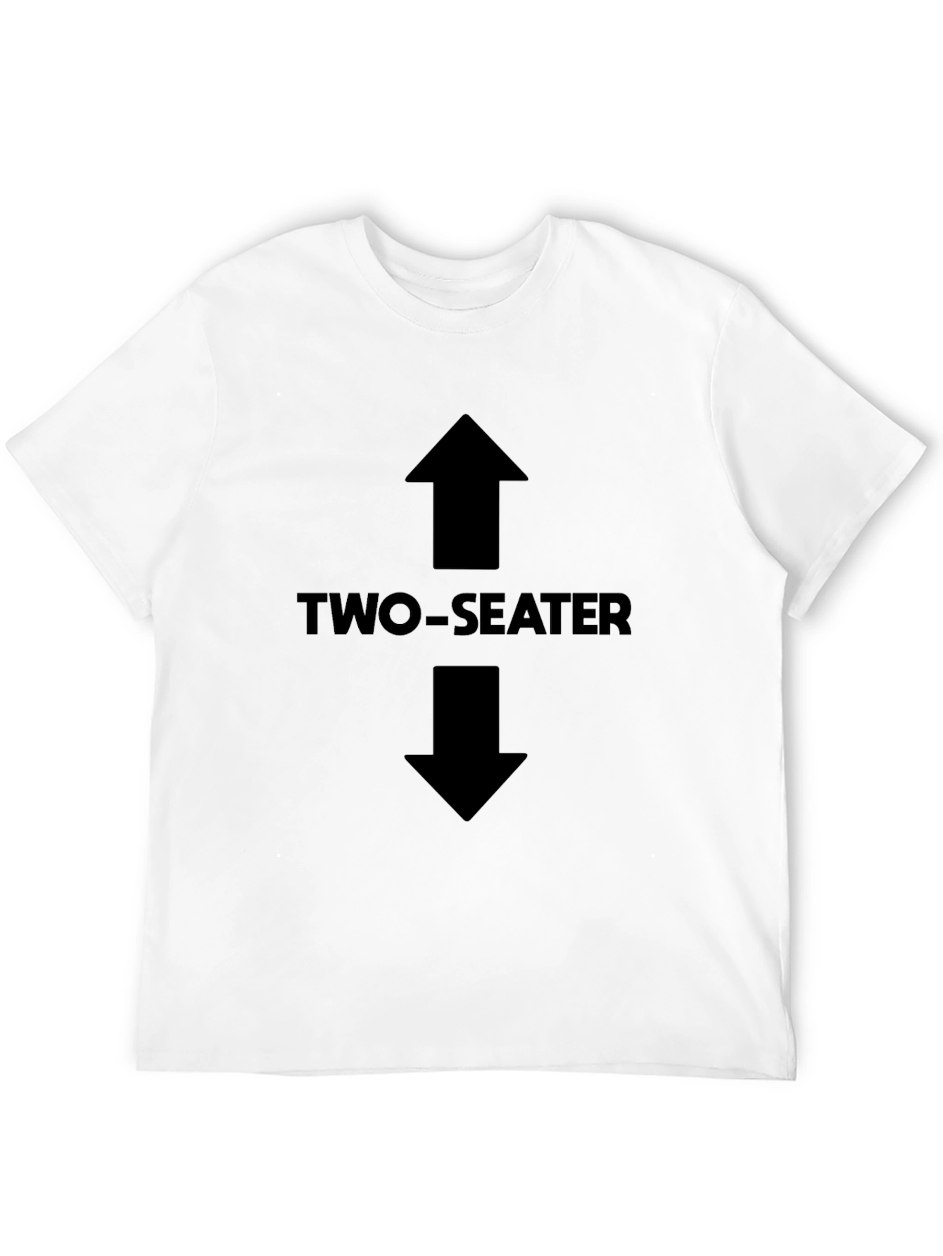 Two-Seater Adult Humor Graphic Tee - Black