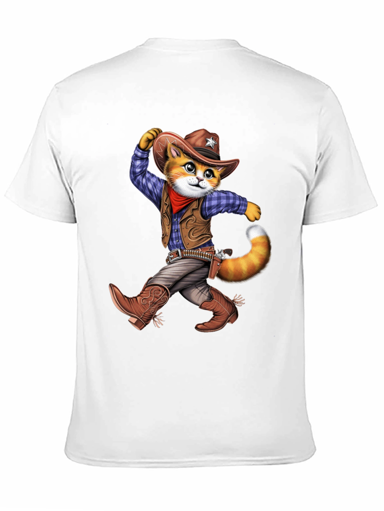 Cowboy Cat Graphic T-Shirt - Western Style Tee