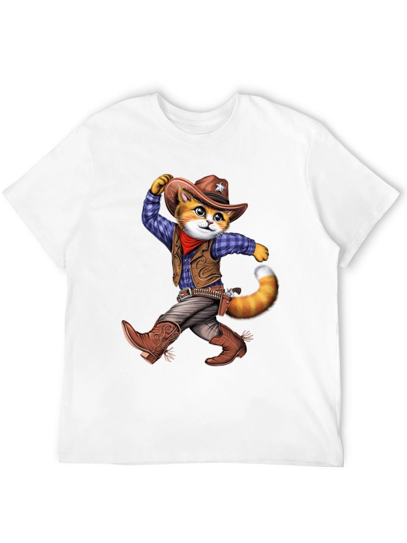 Cowboy Cat Graphic T-Shirt - Western Style Tee