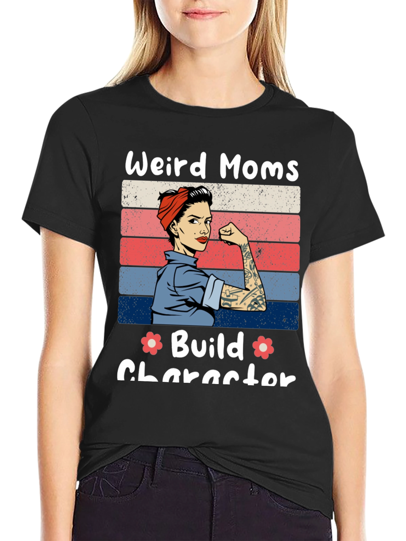 Weird Moms Build Character Graphic Tee