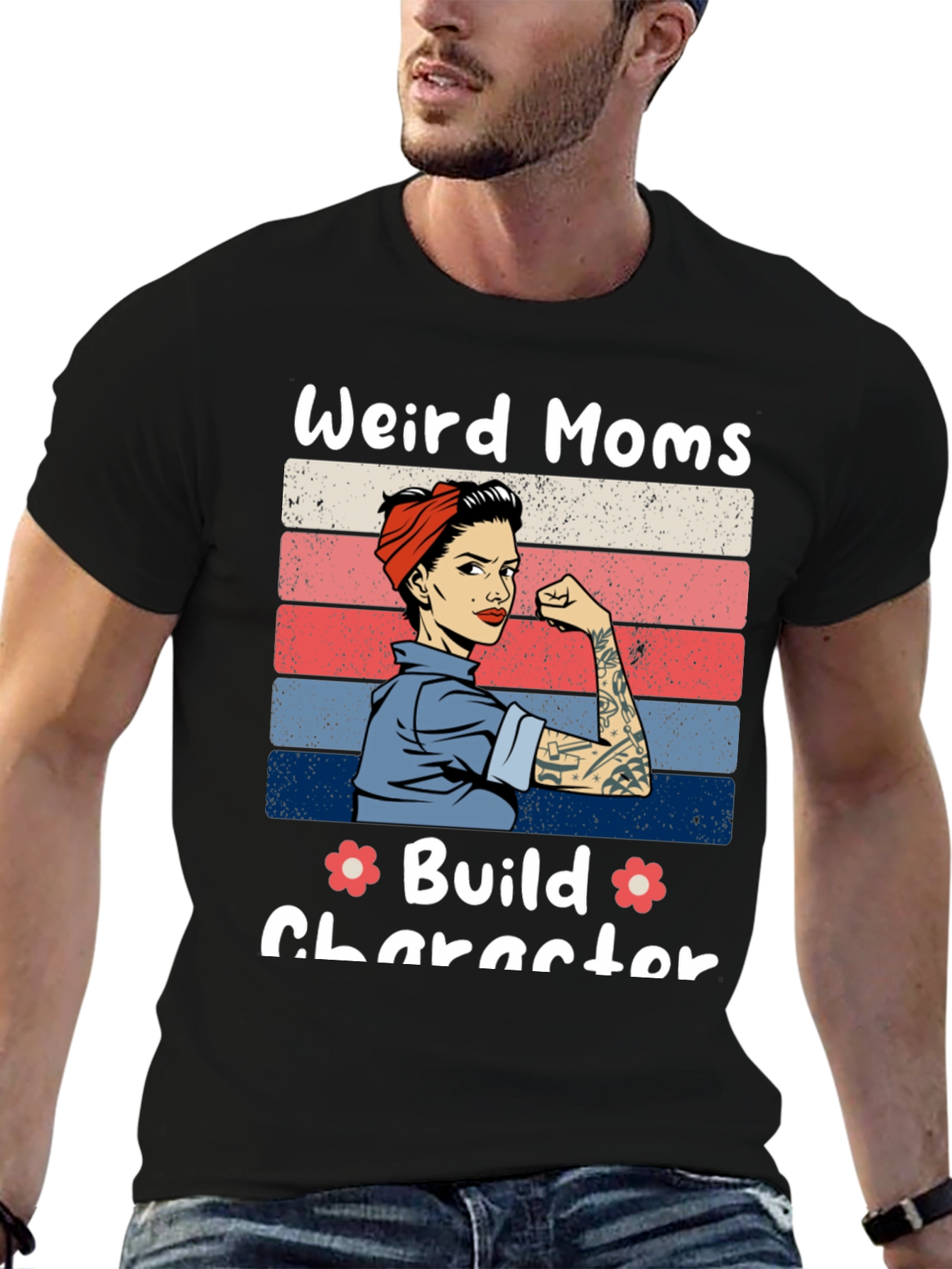 Weird Moms Build Character Graphic Tee