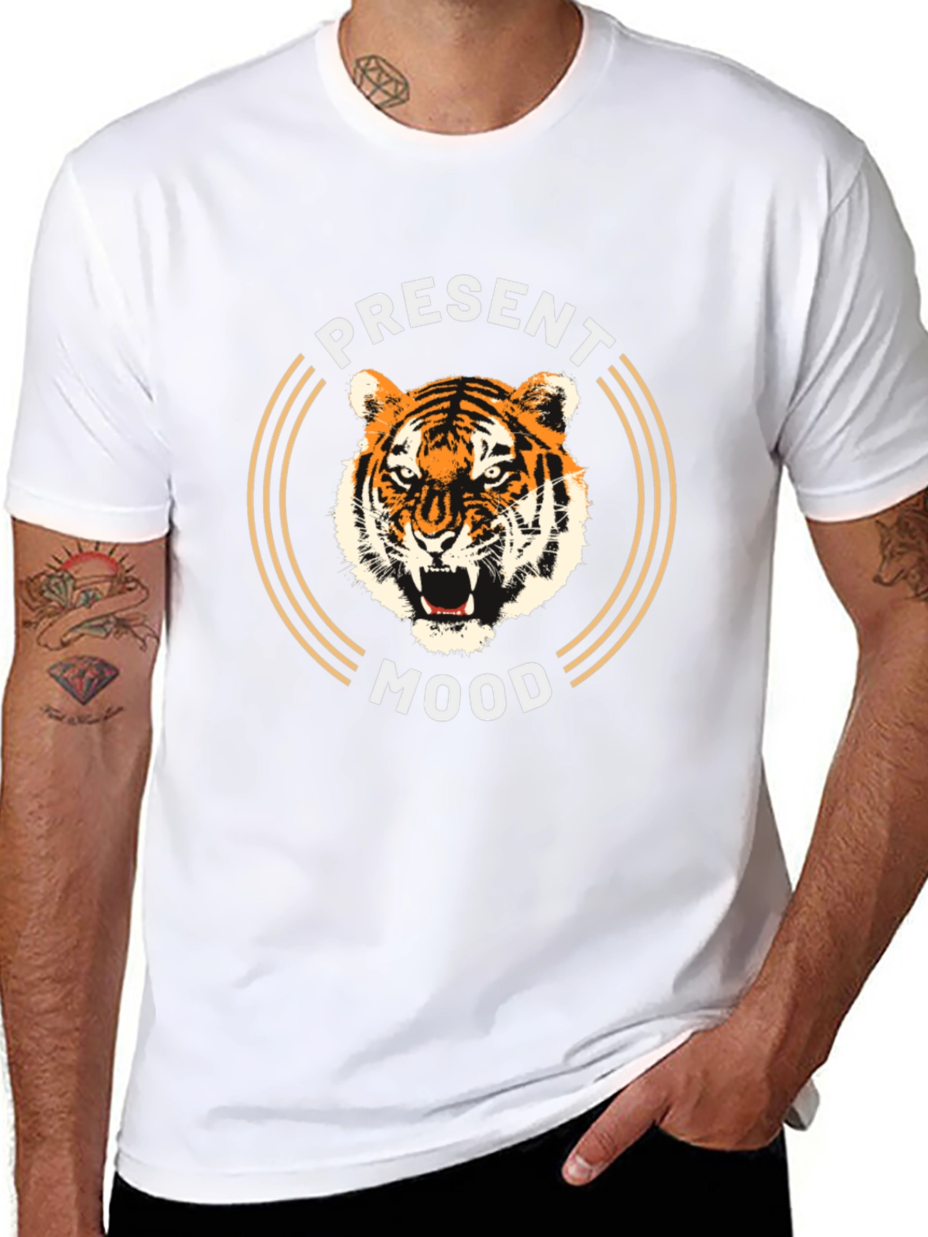 Present Mood Tiger Graphic T-Shirt