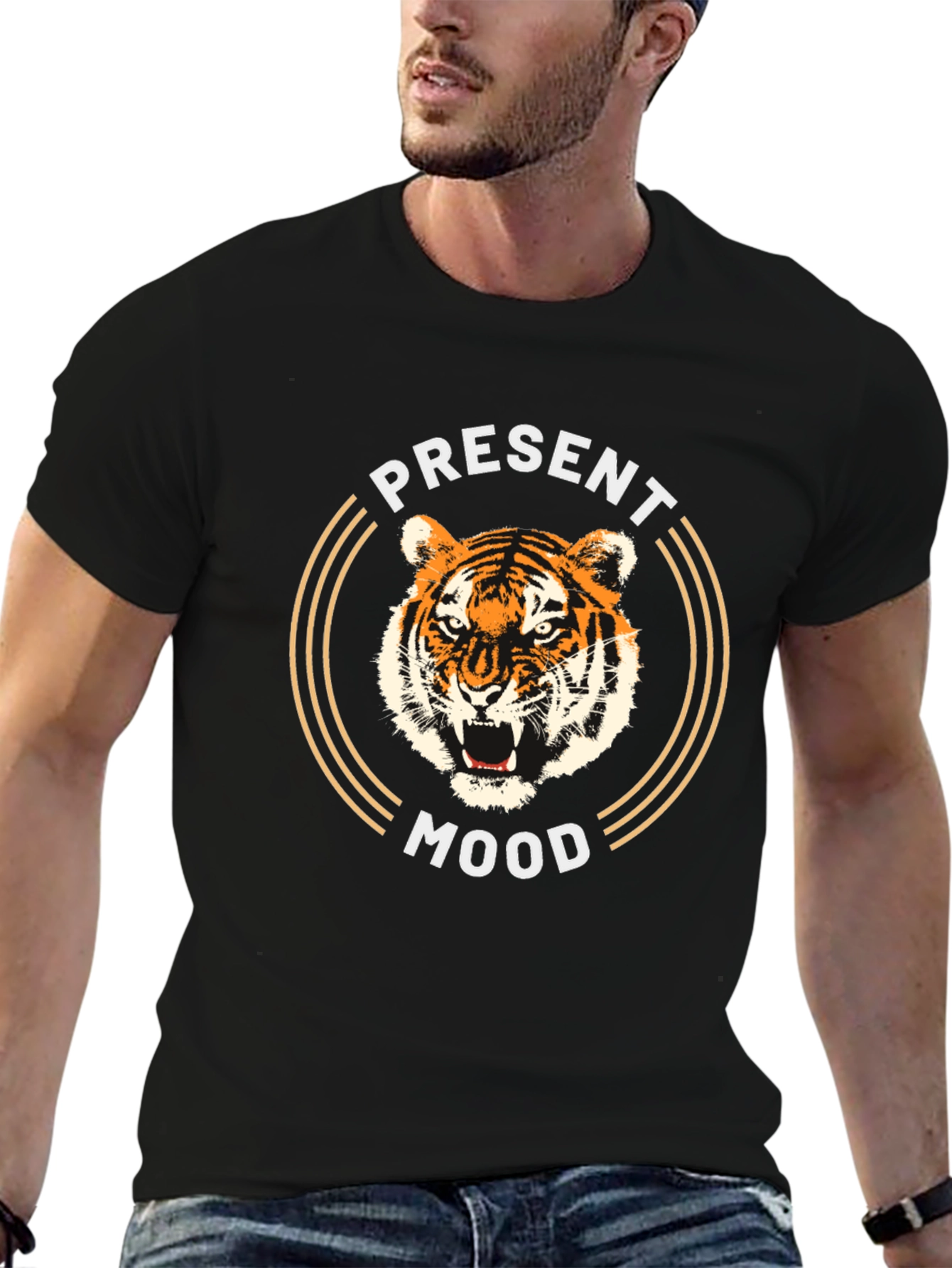 Present Mood Tiger Graphic T-Shirt