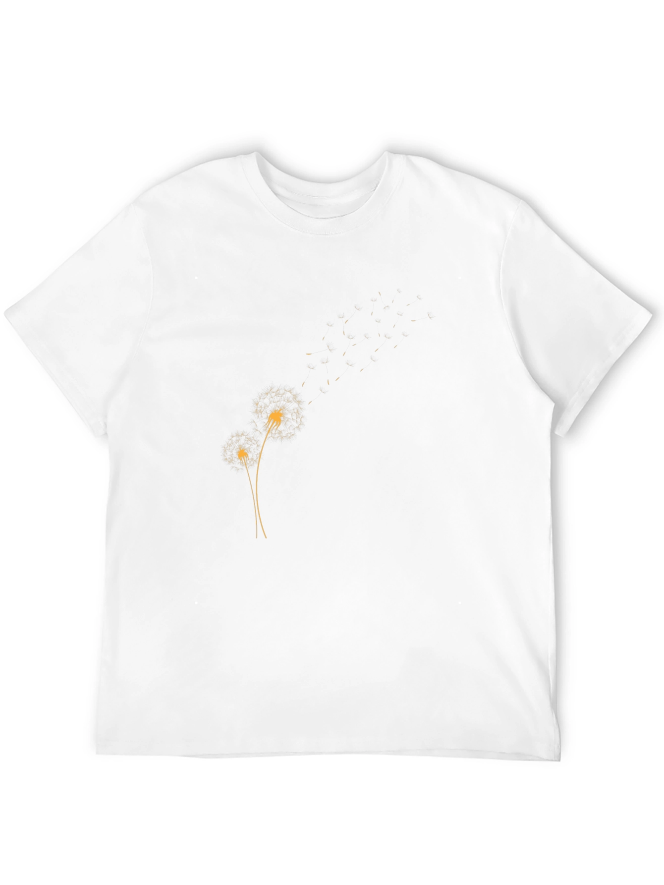 Mens Black T-Shirt with Dandelion Design