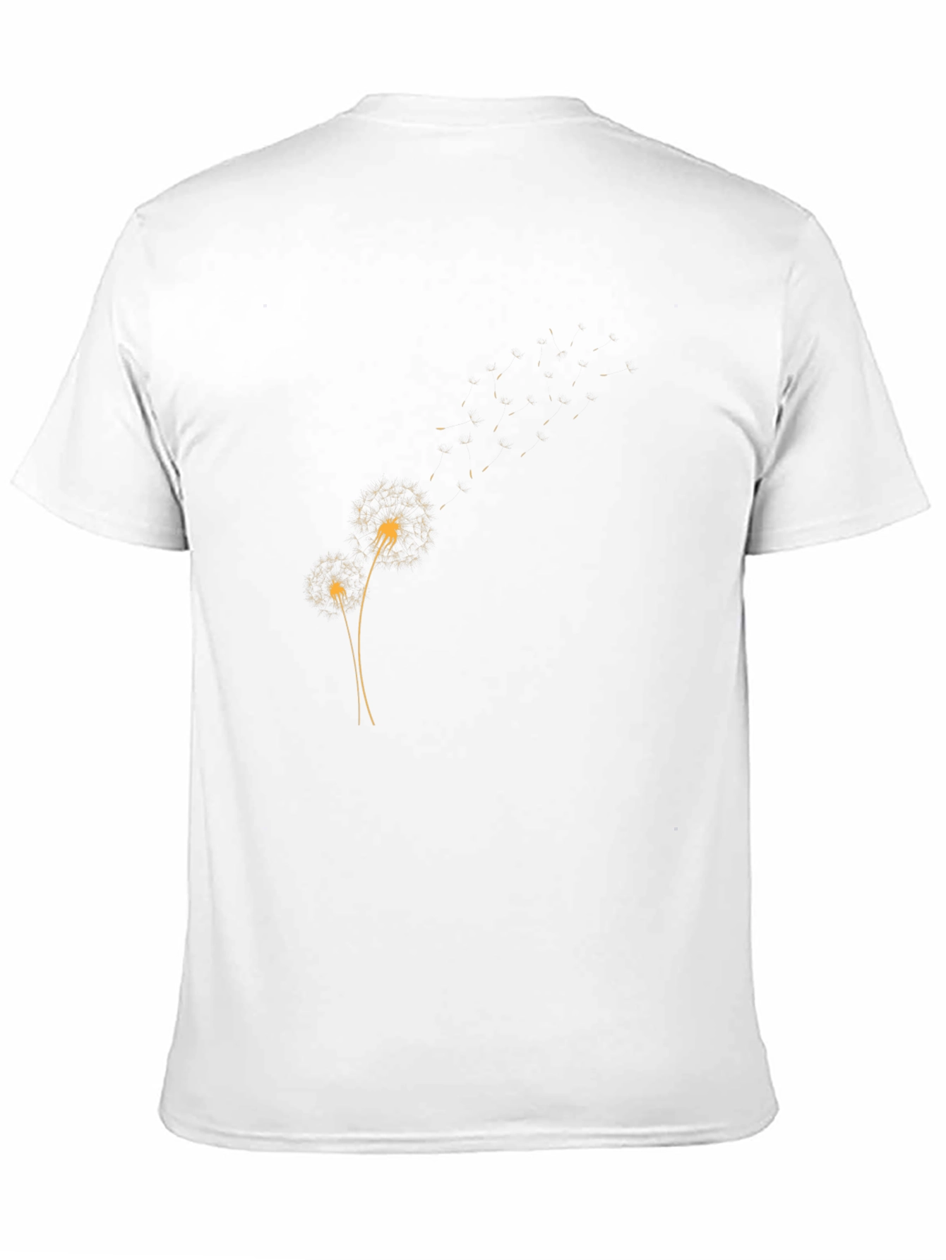 Mens Black T-Shirt with Dandelion Design