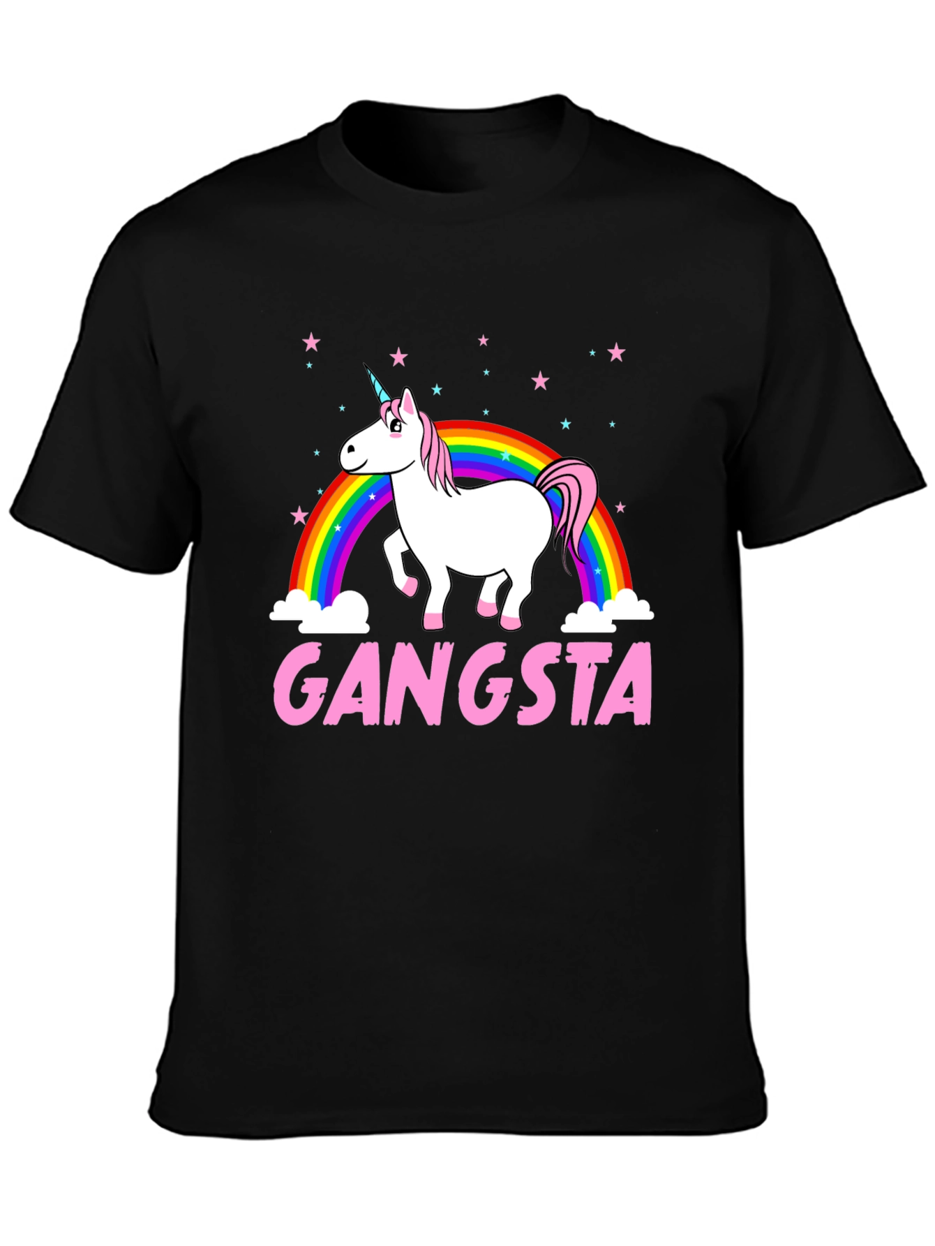 Gangsta Unicorn Black Graphic Tee