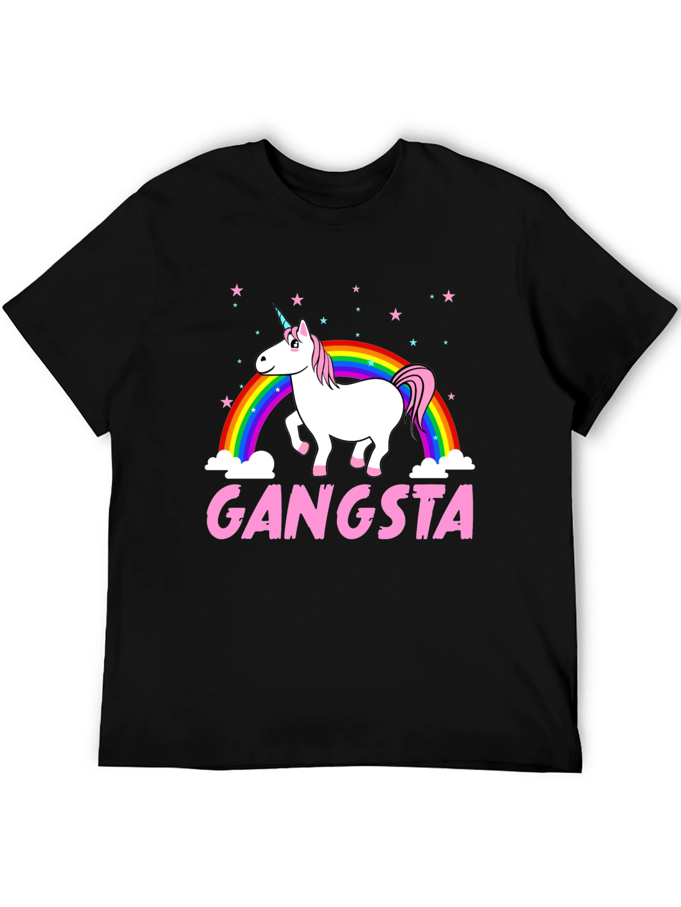 Gangsta Unicorn Black Graphic Tee