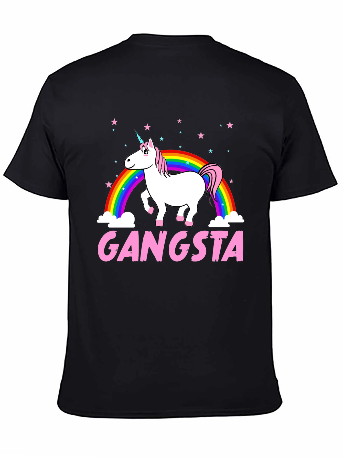 Gangsta Unicorn Black Graphic Tee