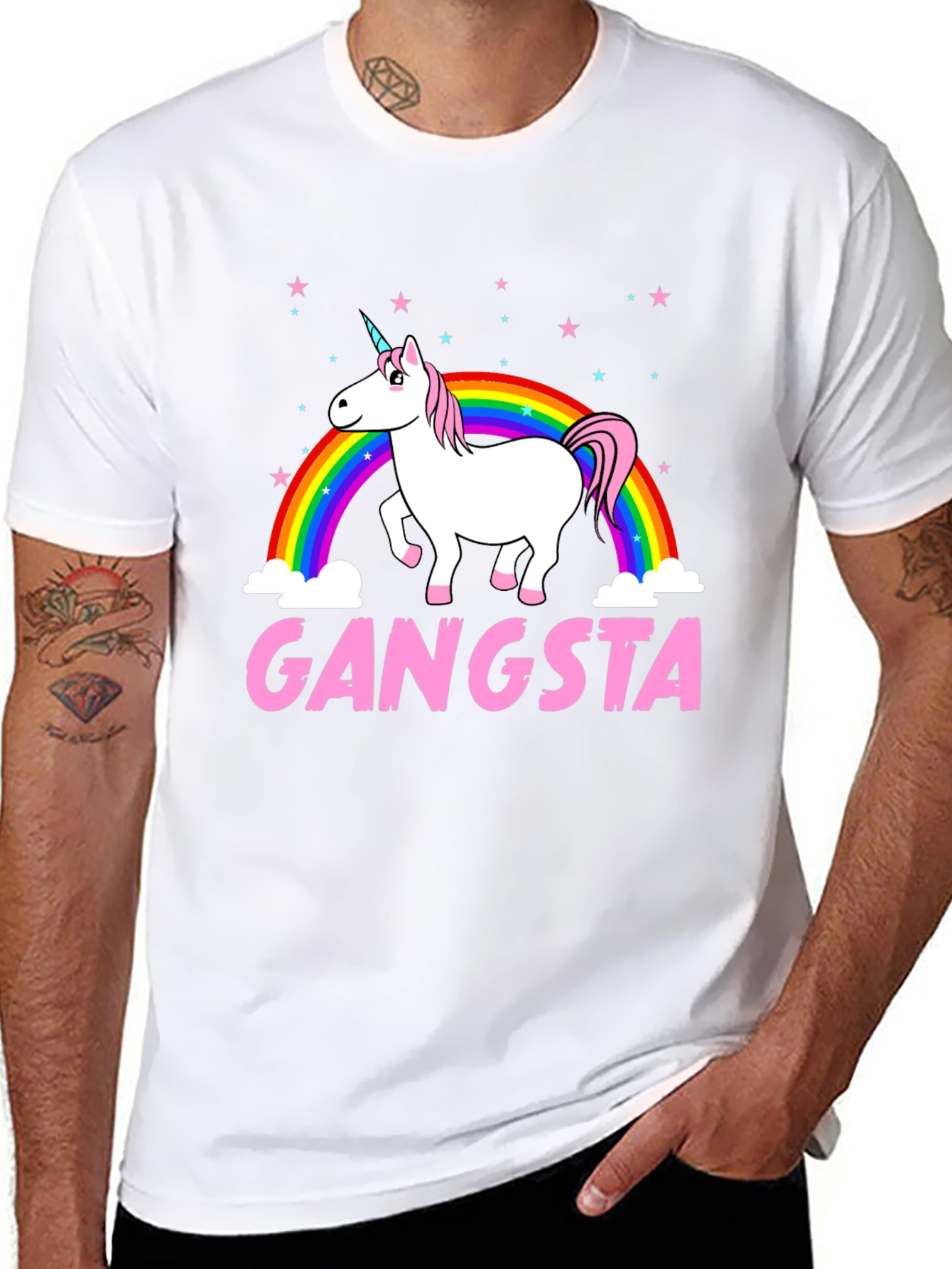 Gangsta Unicorn Black Graphic Tee