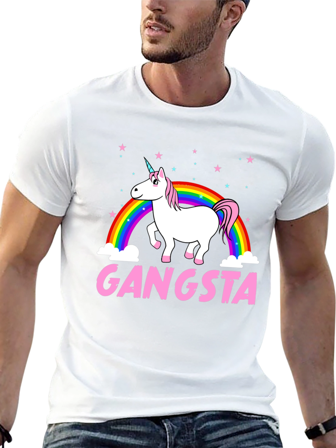 Gangsta Unicorn Black Graphic Tee