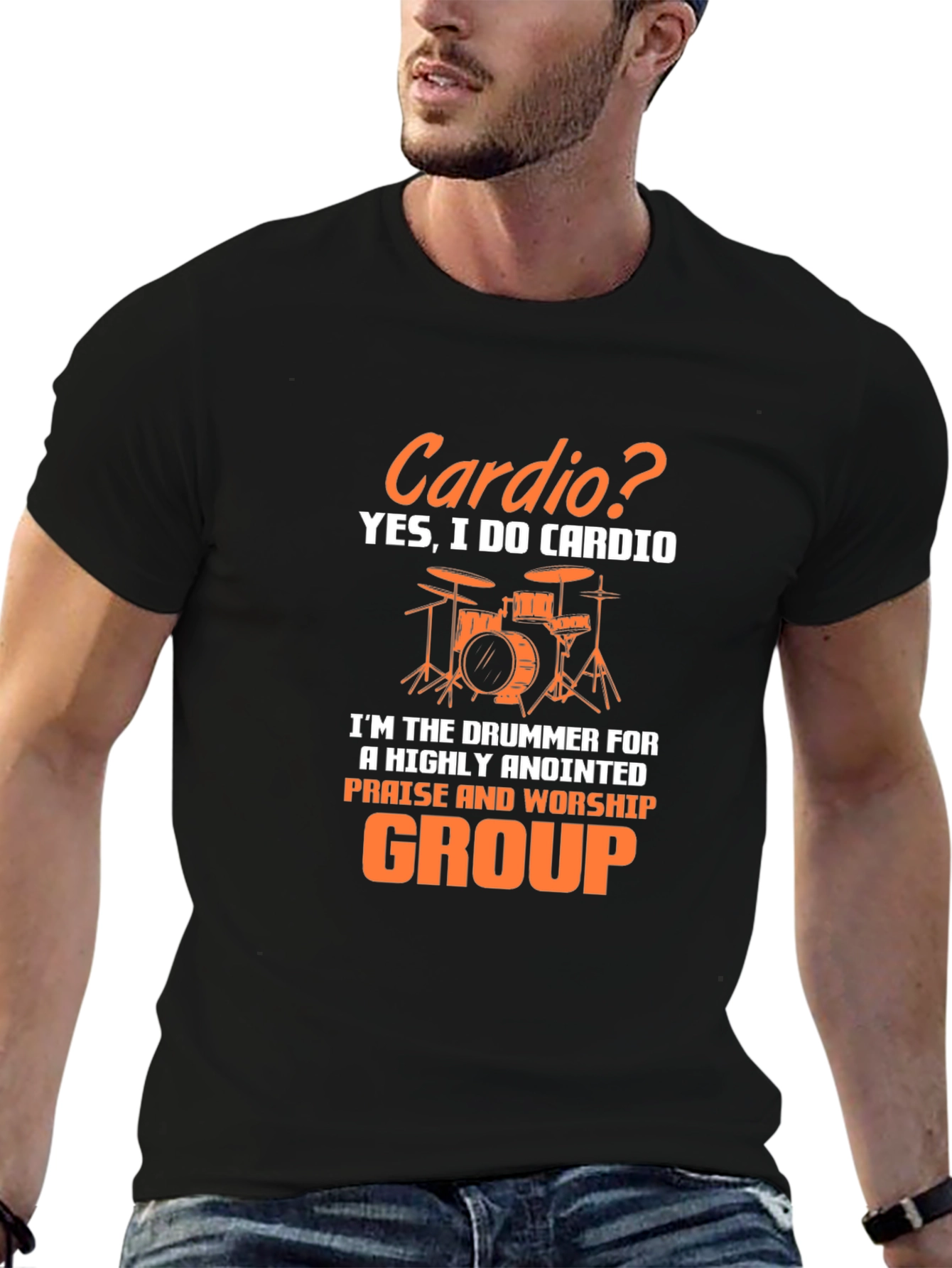 Drummer Cardio T-Shirt - Praise & Worship Group
