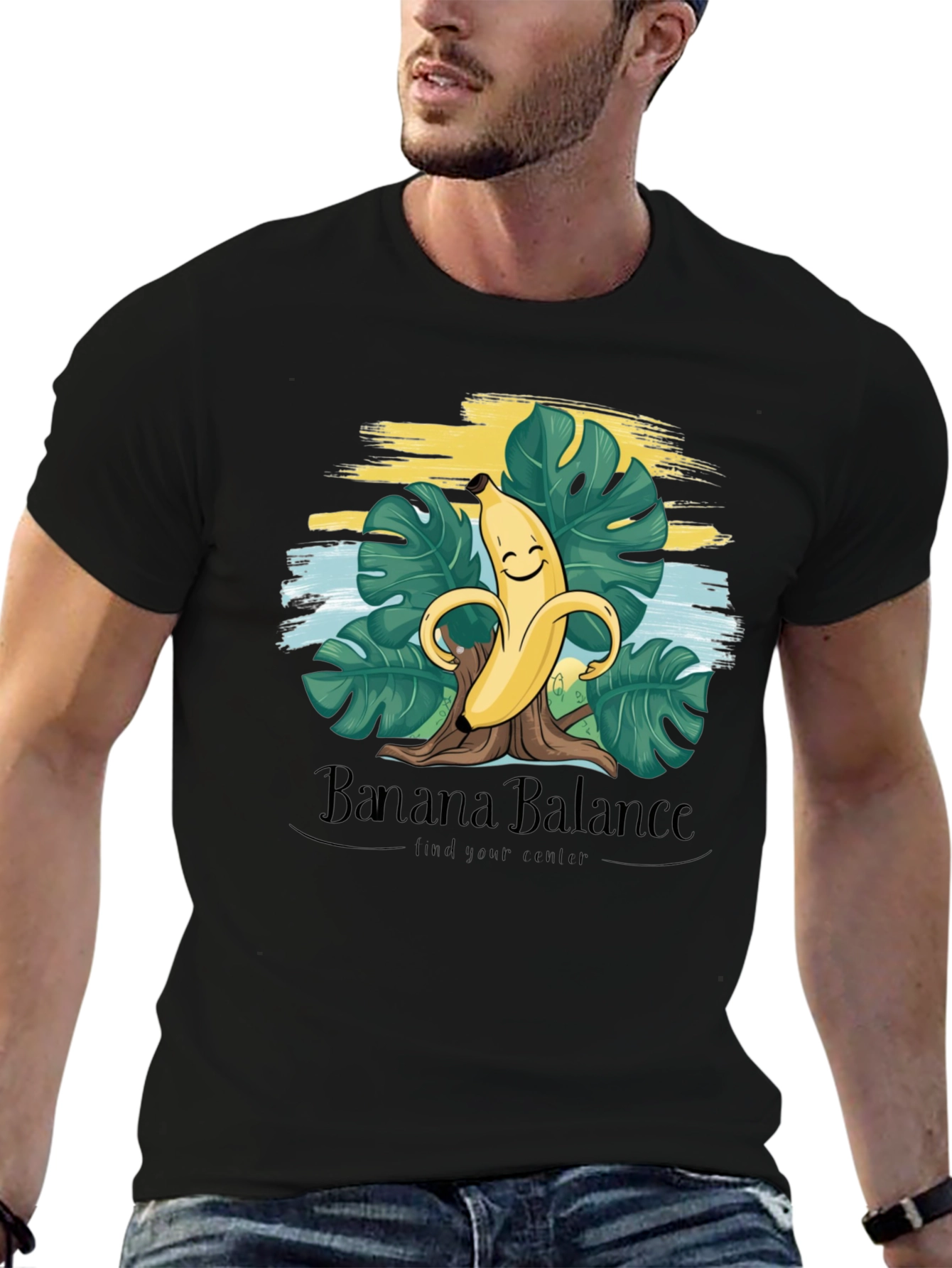 Banana Balance Graphic T-Shirt - Find Your Center