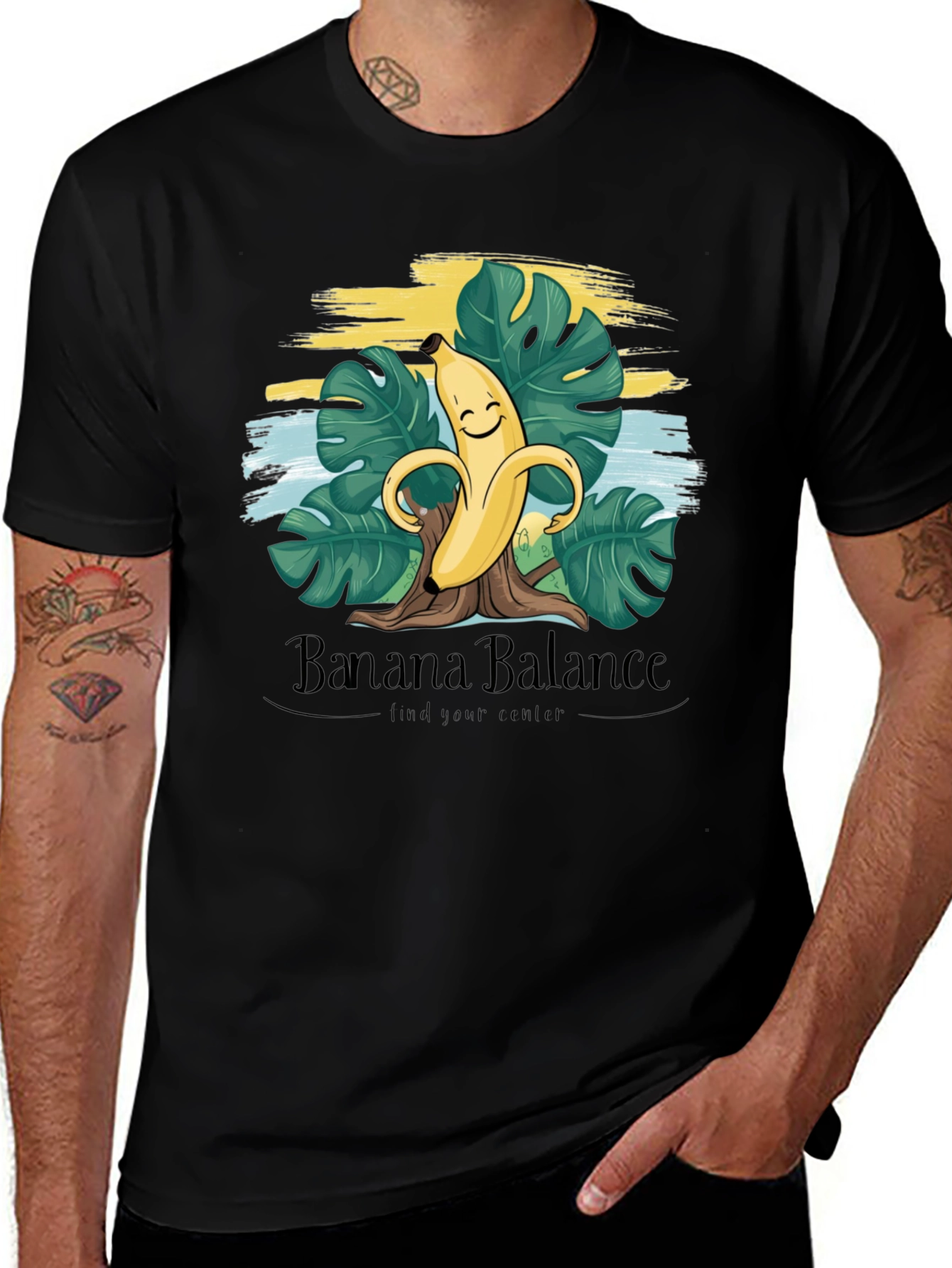 Banana Balance Graphic T-Shirt - Find Your Center