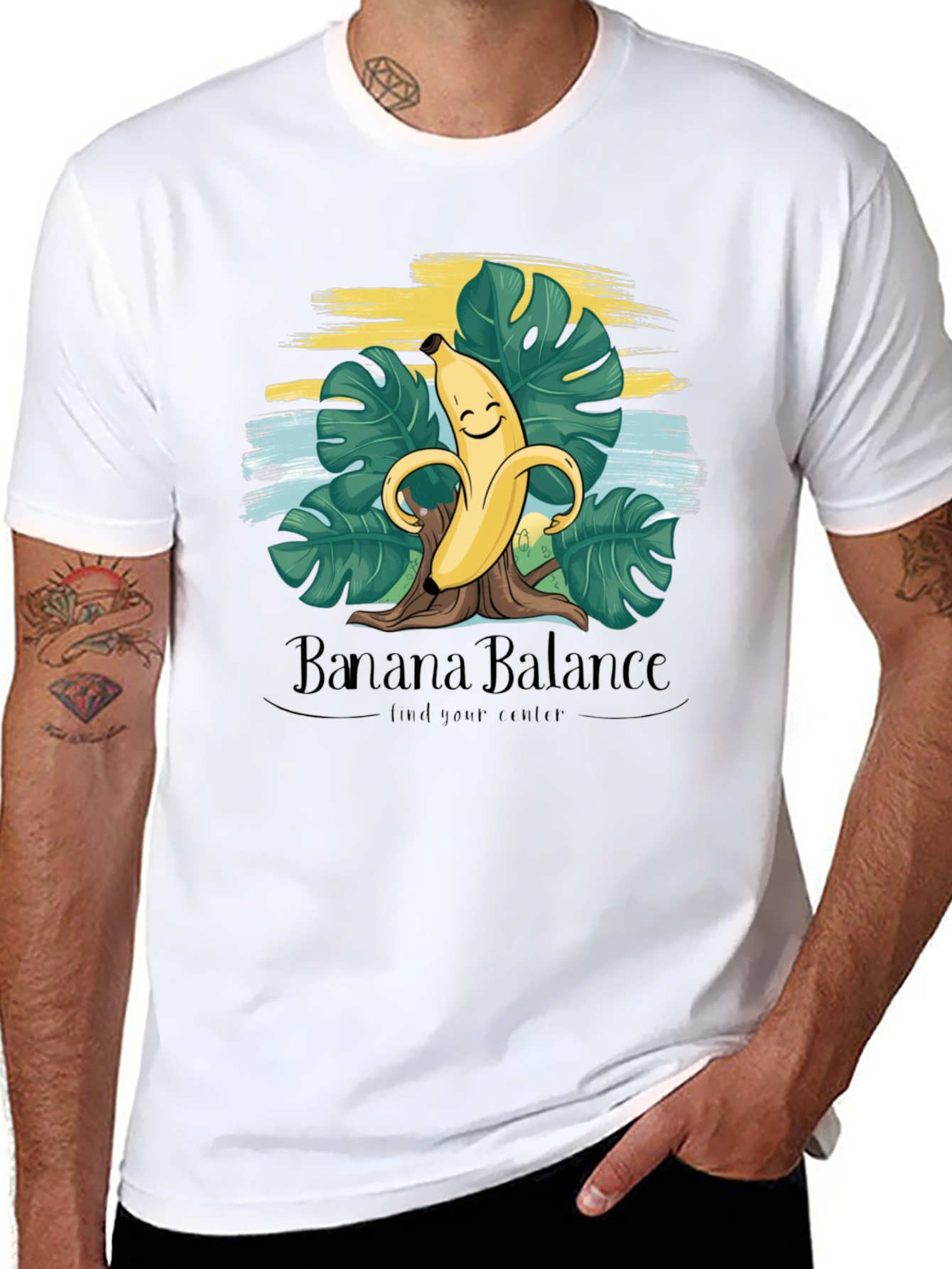 Banana Balance Graphic T-Shirt - Find Your Center