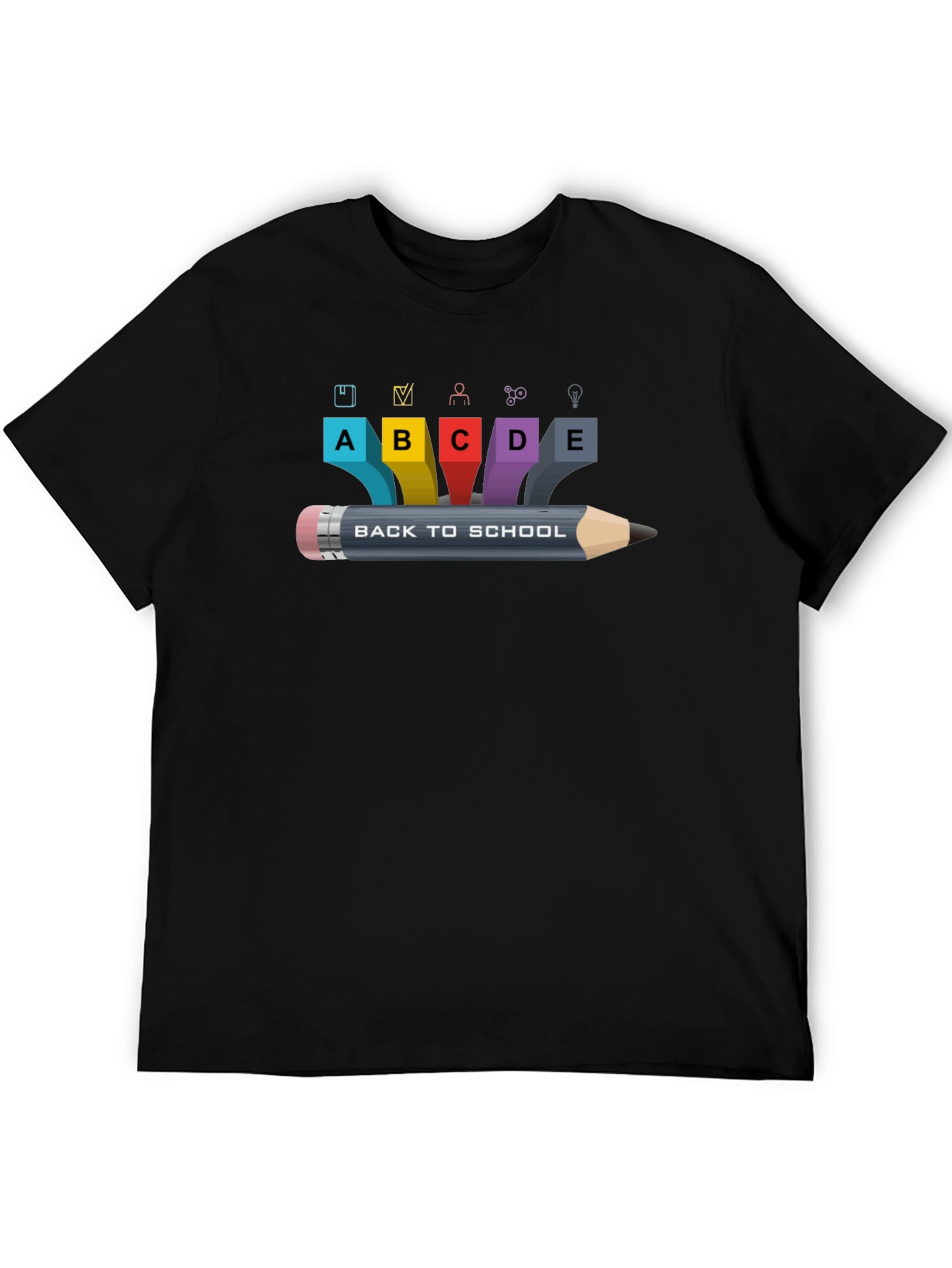 Back To School Graphic Black T-Shirt