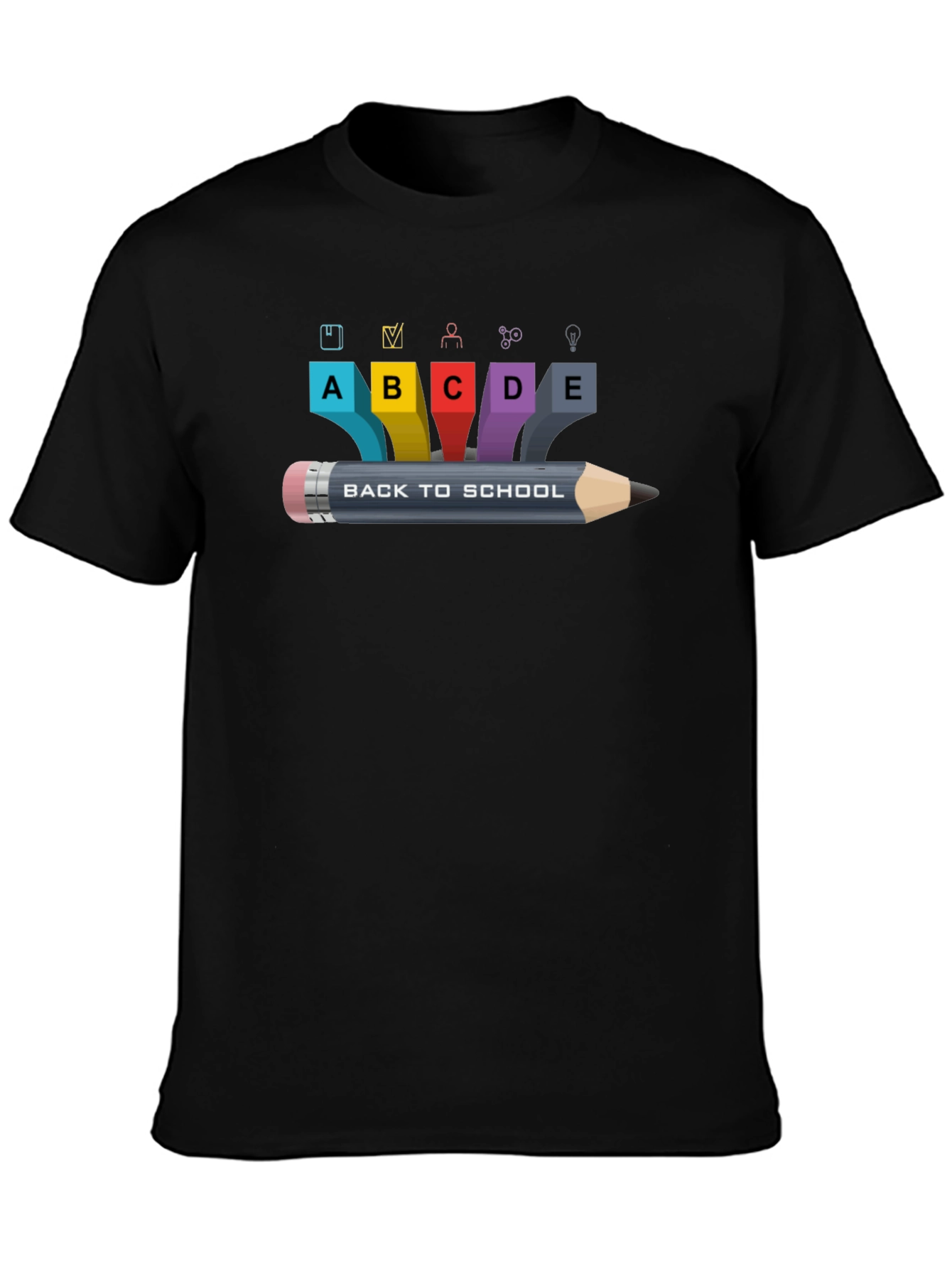 Back To School Graphic Black T-Shirt