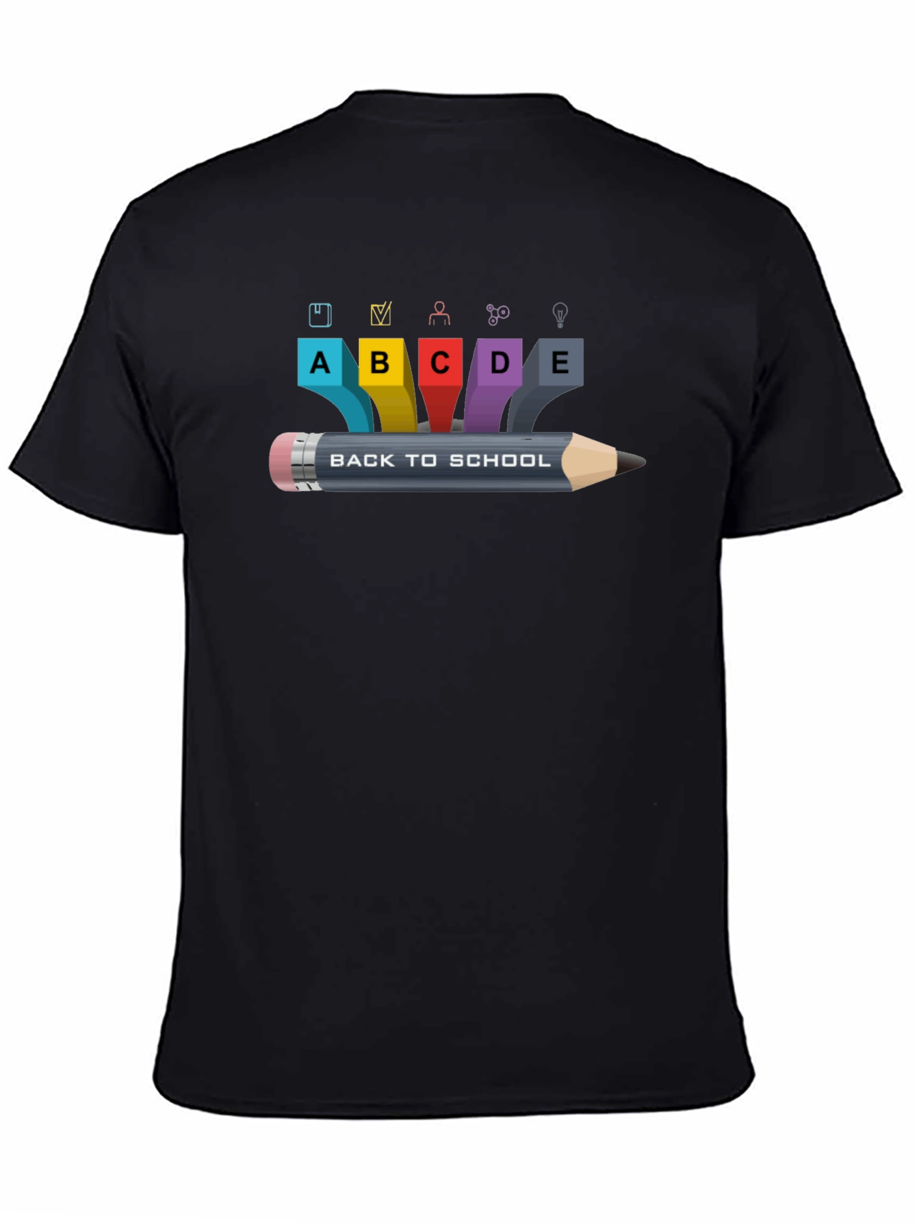 Back To School Graphic Black T-Shirt