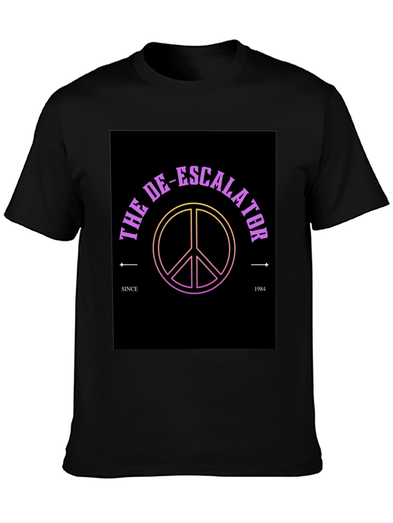 The De-Escalator Peace Sign Black T-Shirt