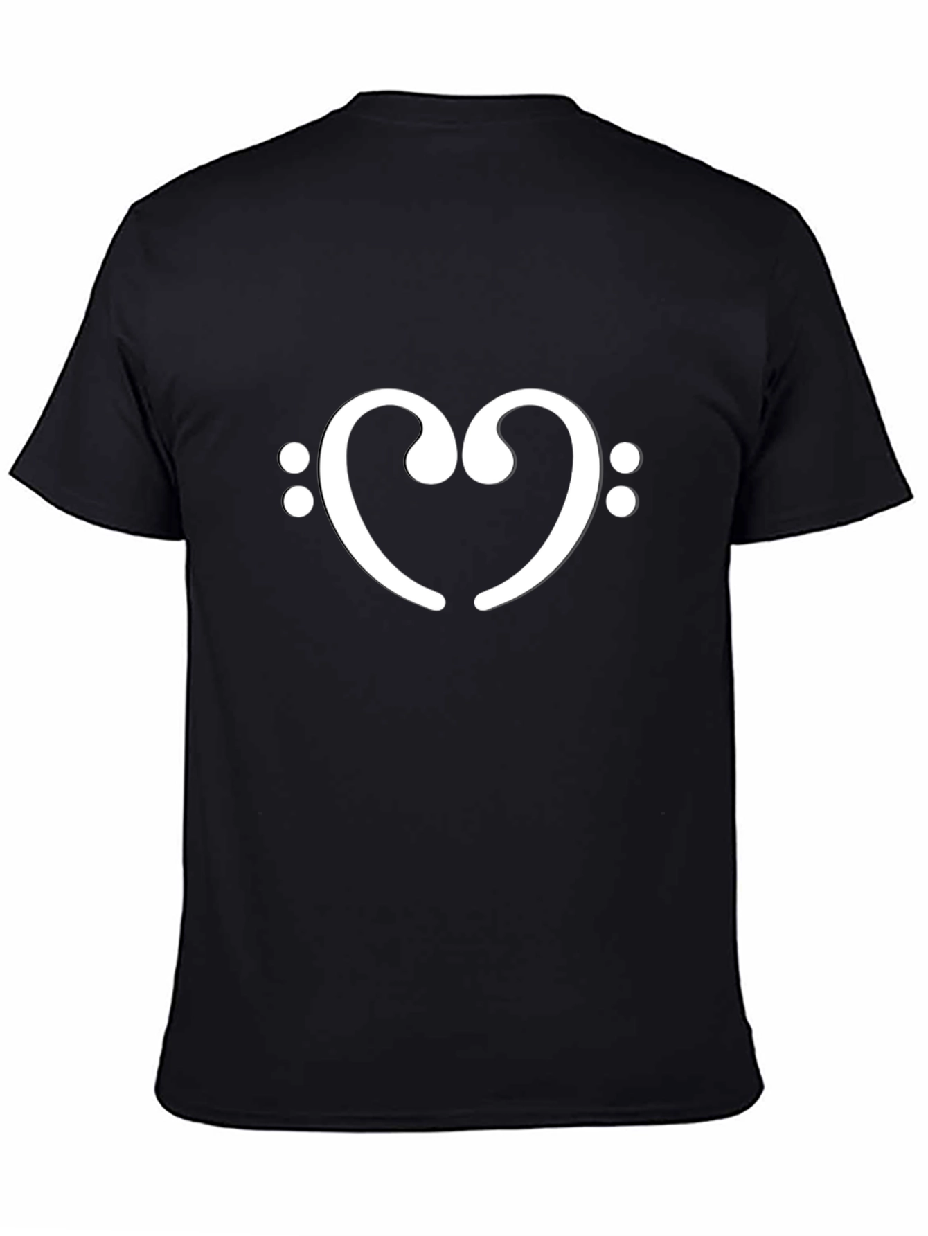 Heart Music Note Graphic Tee - Black