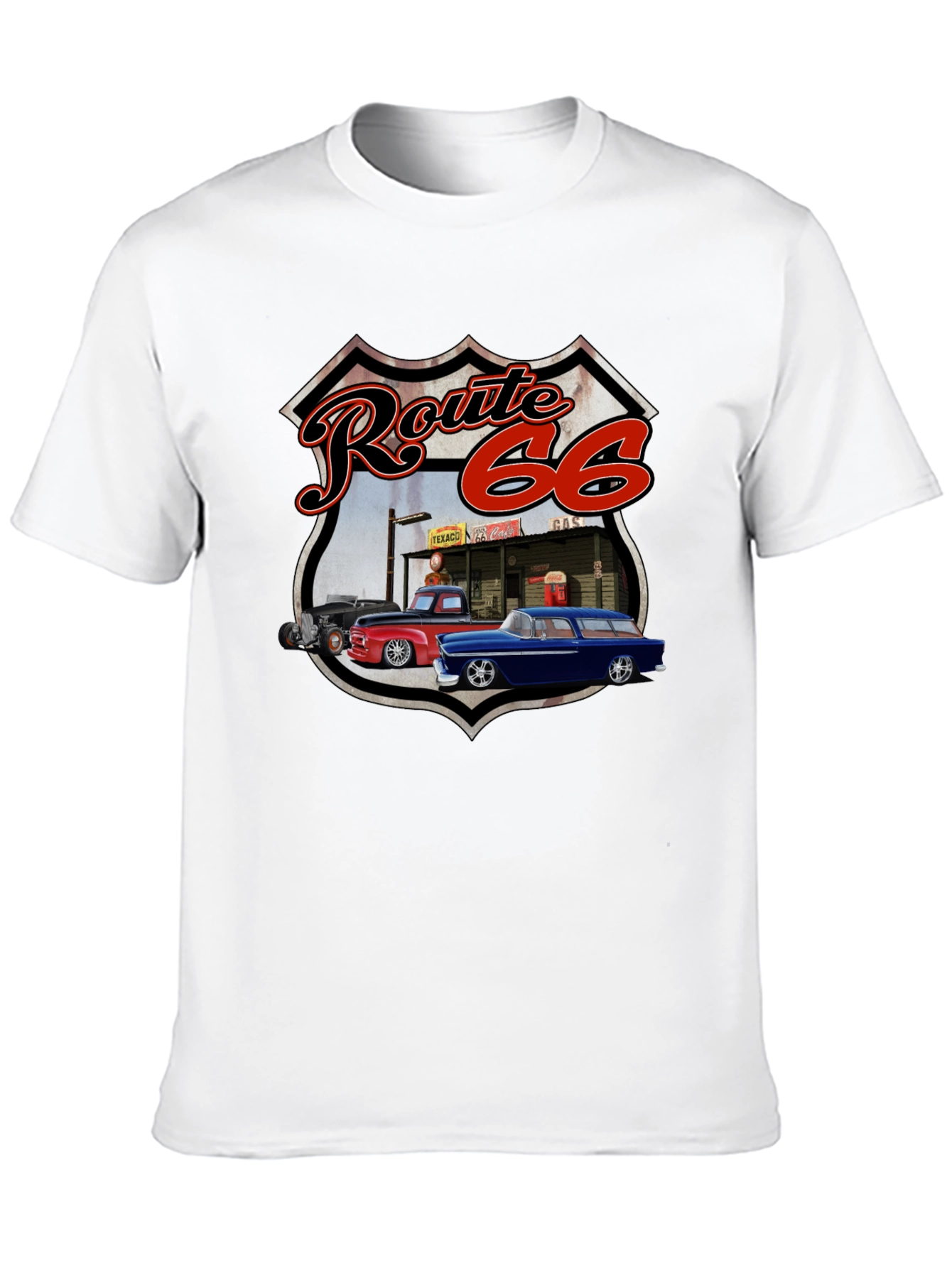 Route 66 Graphic Tee - Classic Car Design