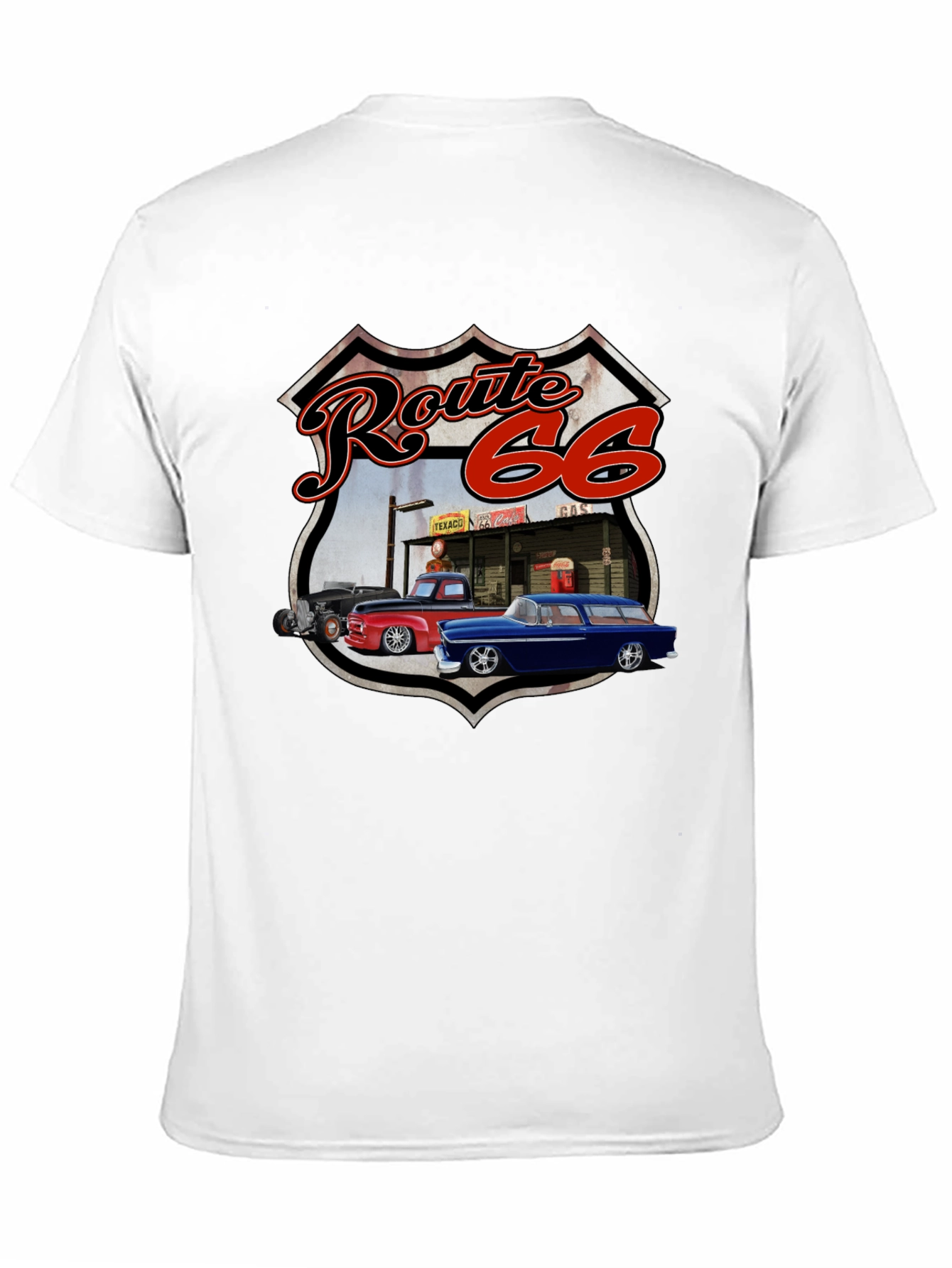 Route 66 Graphic Tee - Classic Car Design