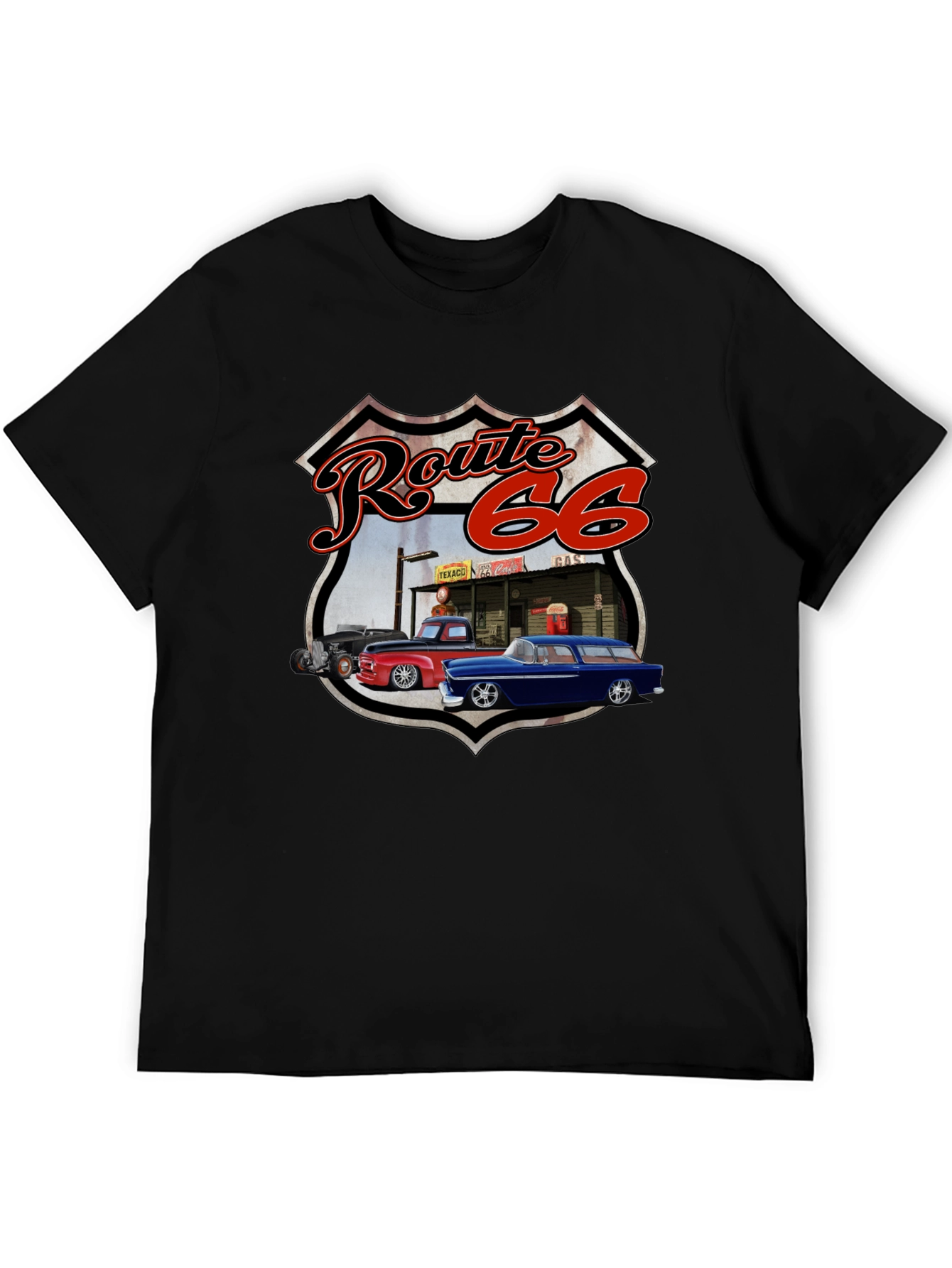 Route 66 Graphic Tee - Classic Car Design