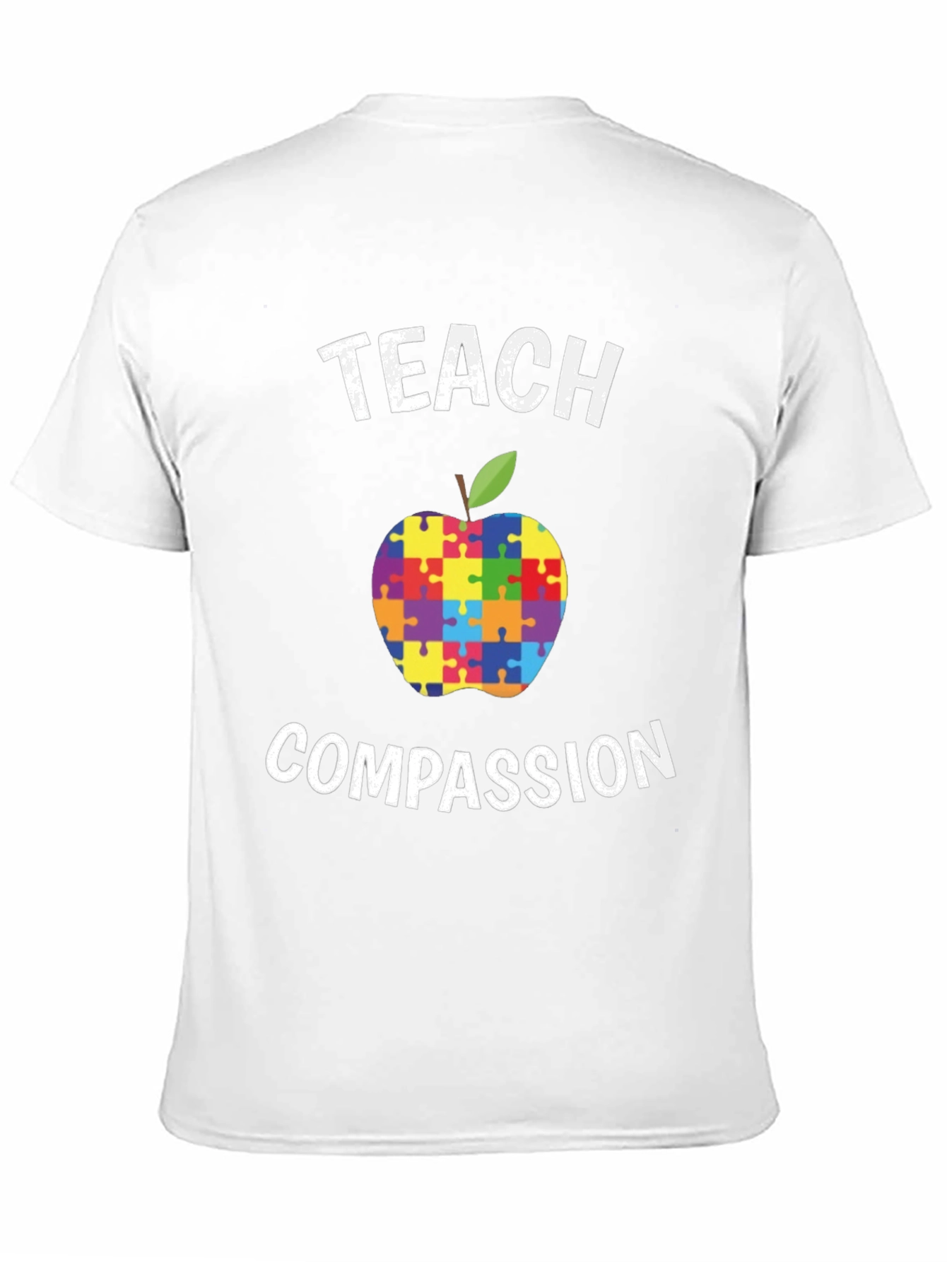 Teach Compassion Autism Puzzle Apple T-Shirt