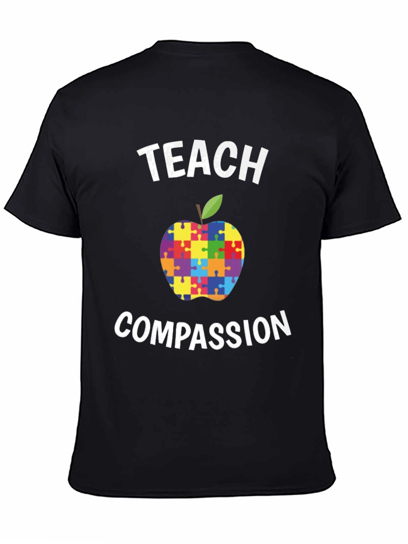 Teach Compassion Autism Puzzle Apple T-Shirt
