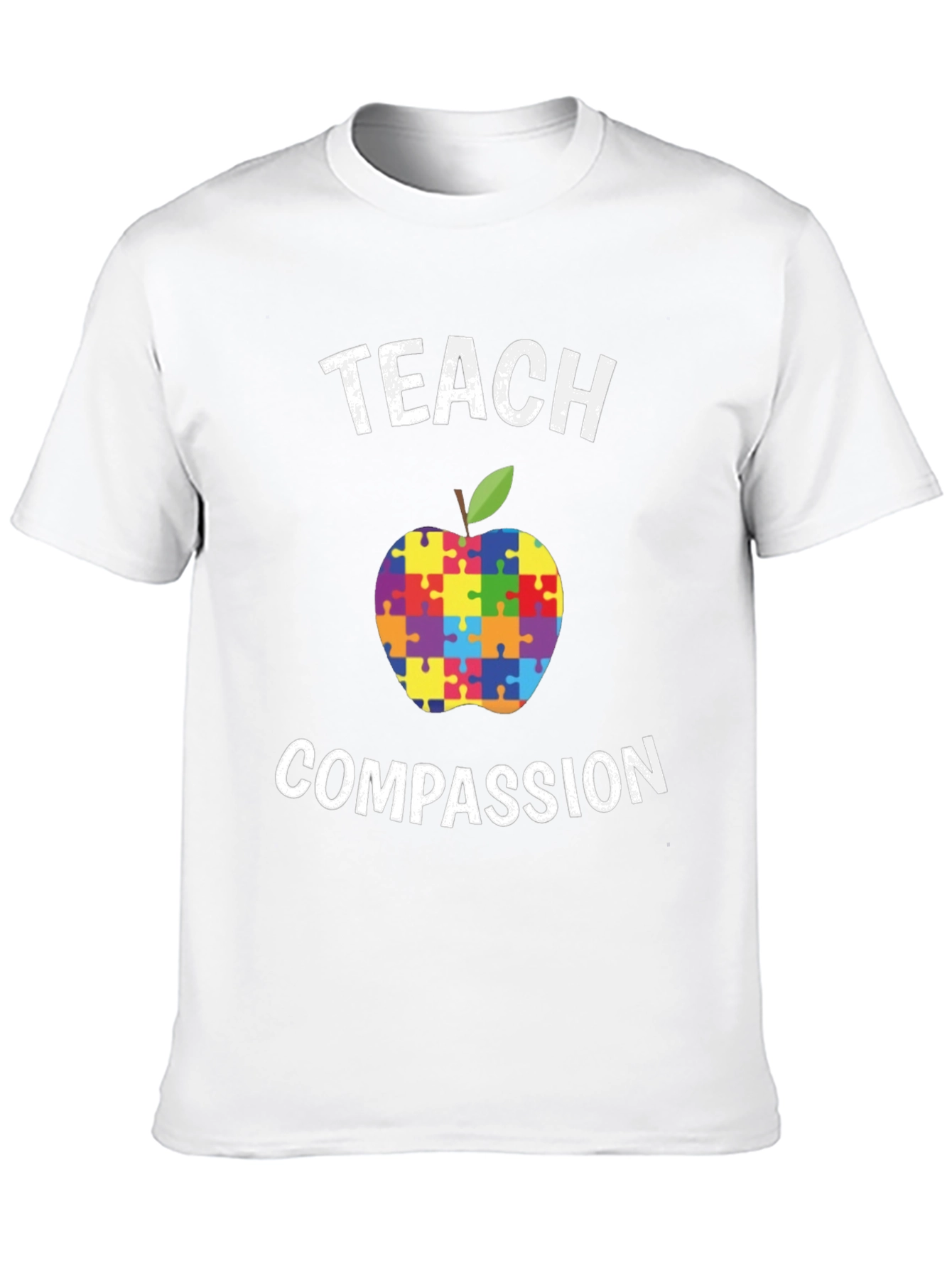 Teach Compassion Autism Puzzle Apple T-Shirt
