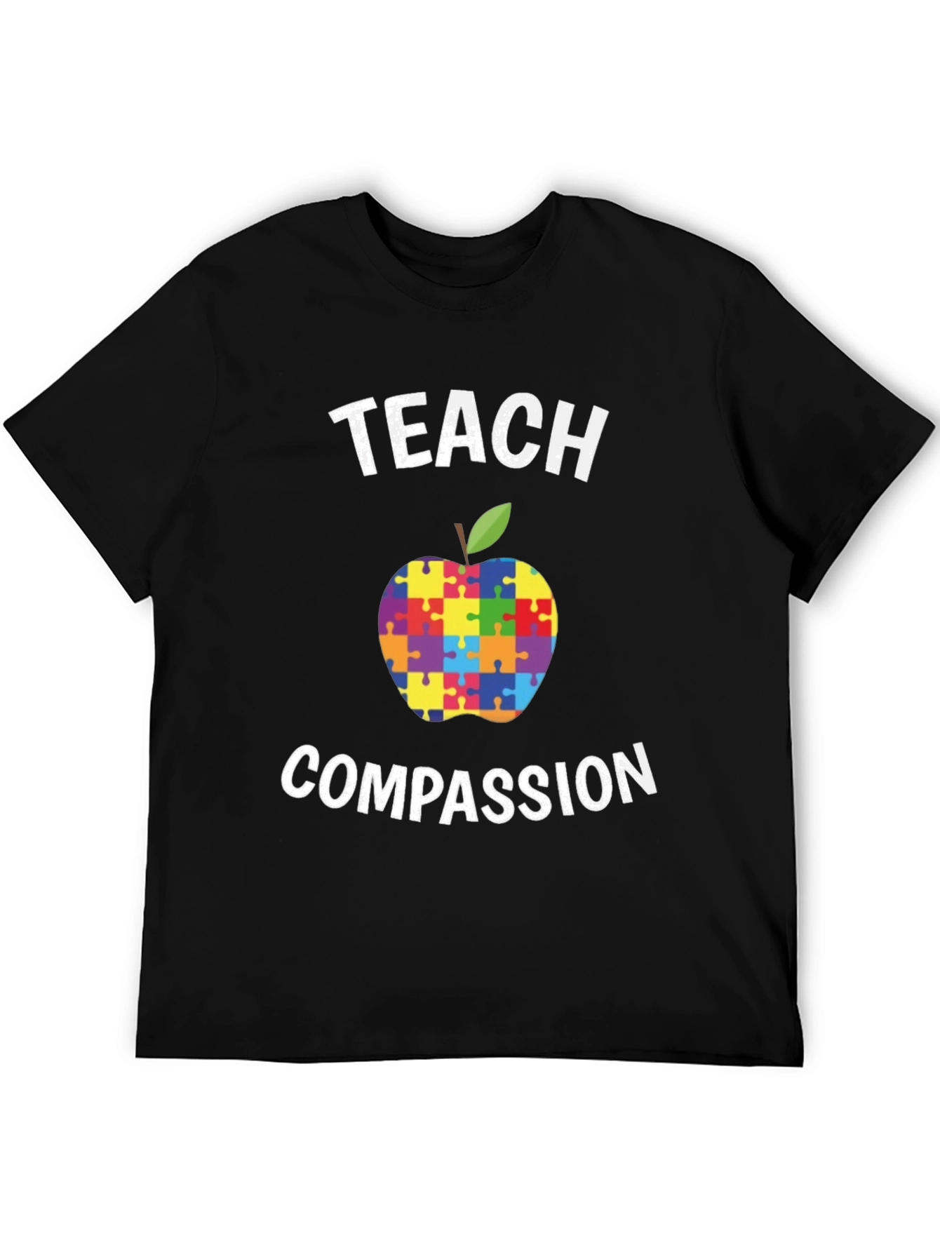 Teach Compassion Autism Puzzle Apple T-Shirt