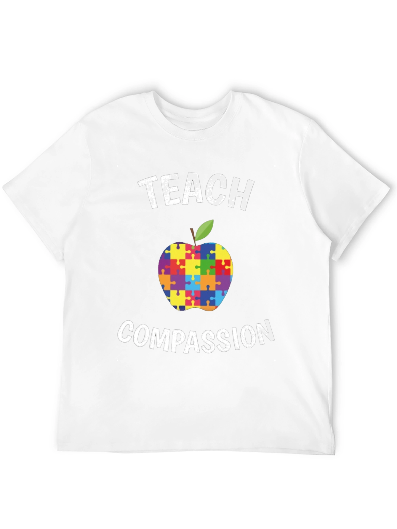 Teach Compassion Autism Puzzle Apple T-Shirt