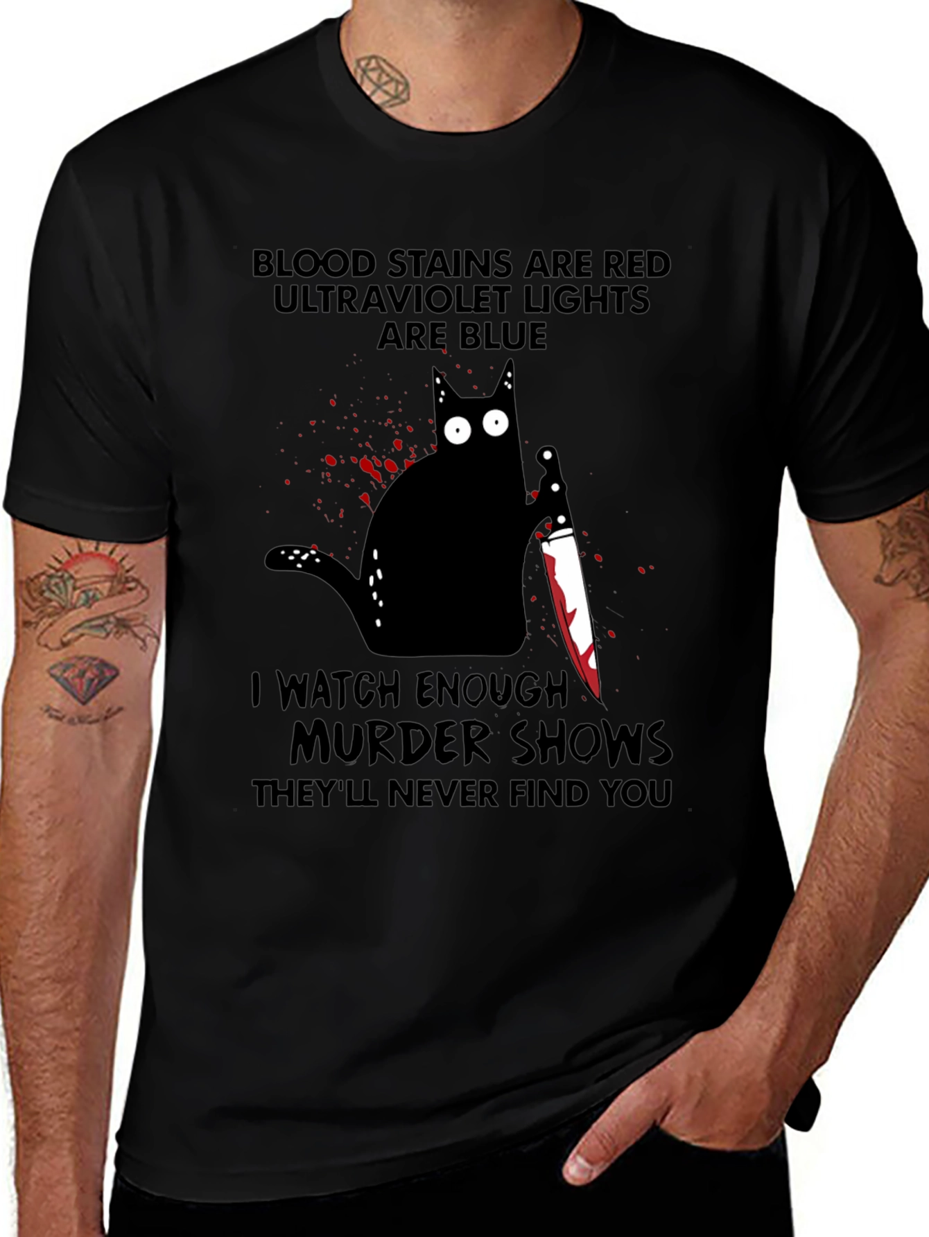 Murder Cat T-Shirt: Blood Stains Murder Shows
