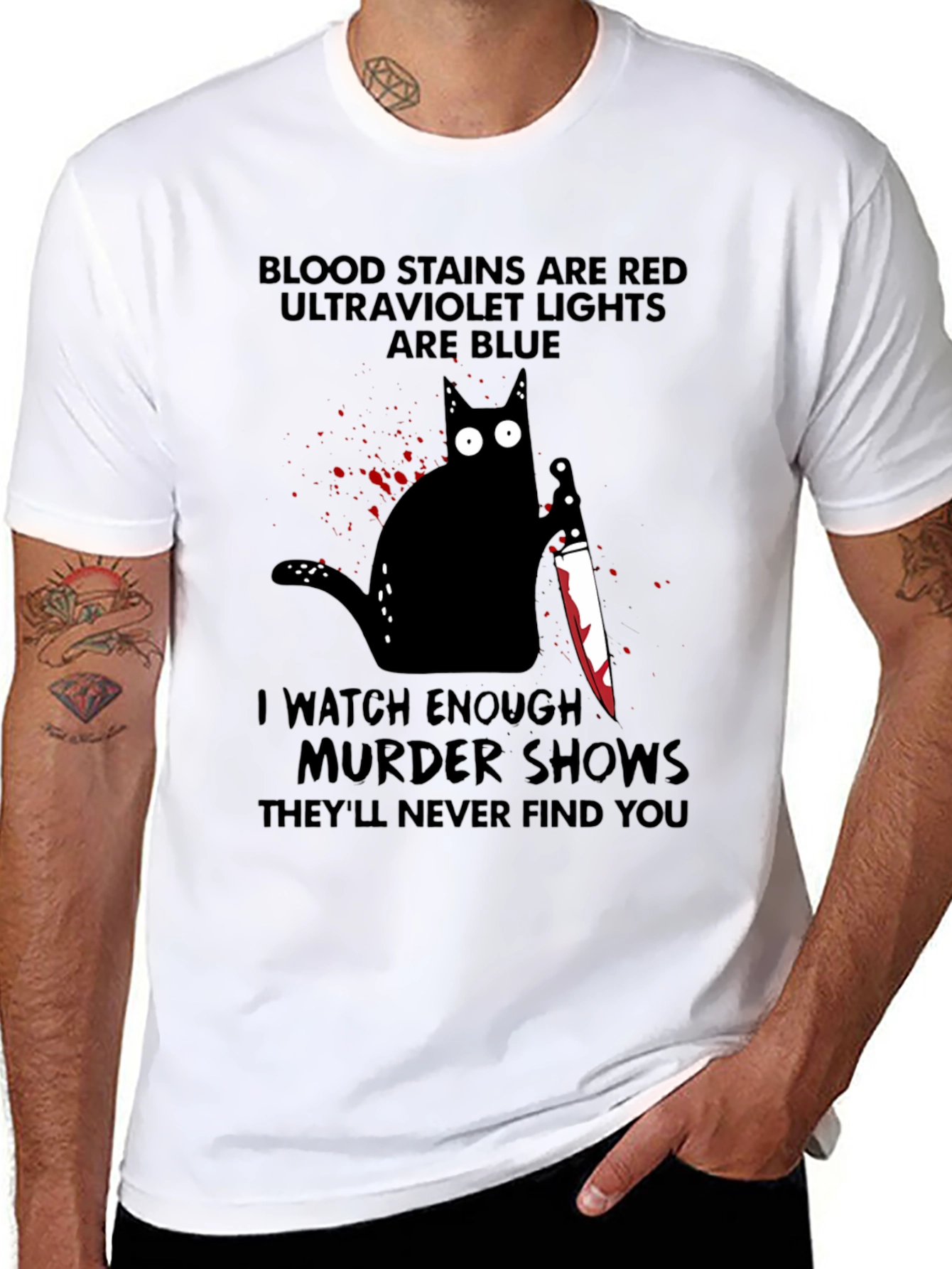 Murder Cat T-Shirt: Blood Stains Murder Shows