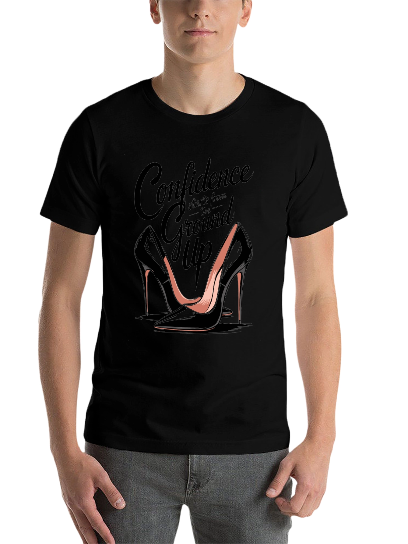 Confidence Heels T-Shirt - Stylish Womens Fashion Tee