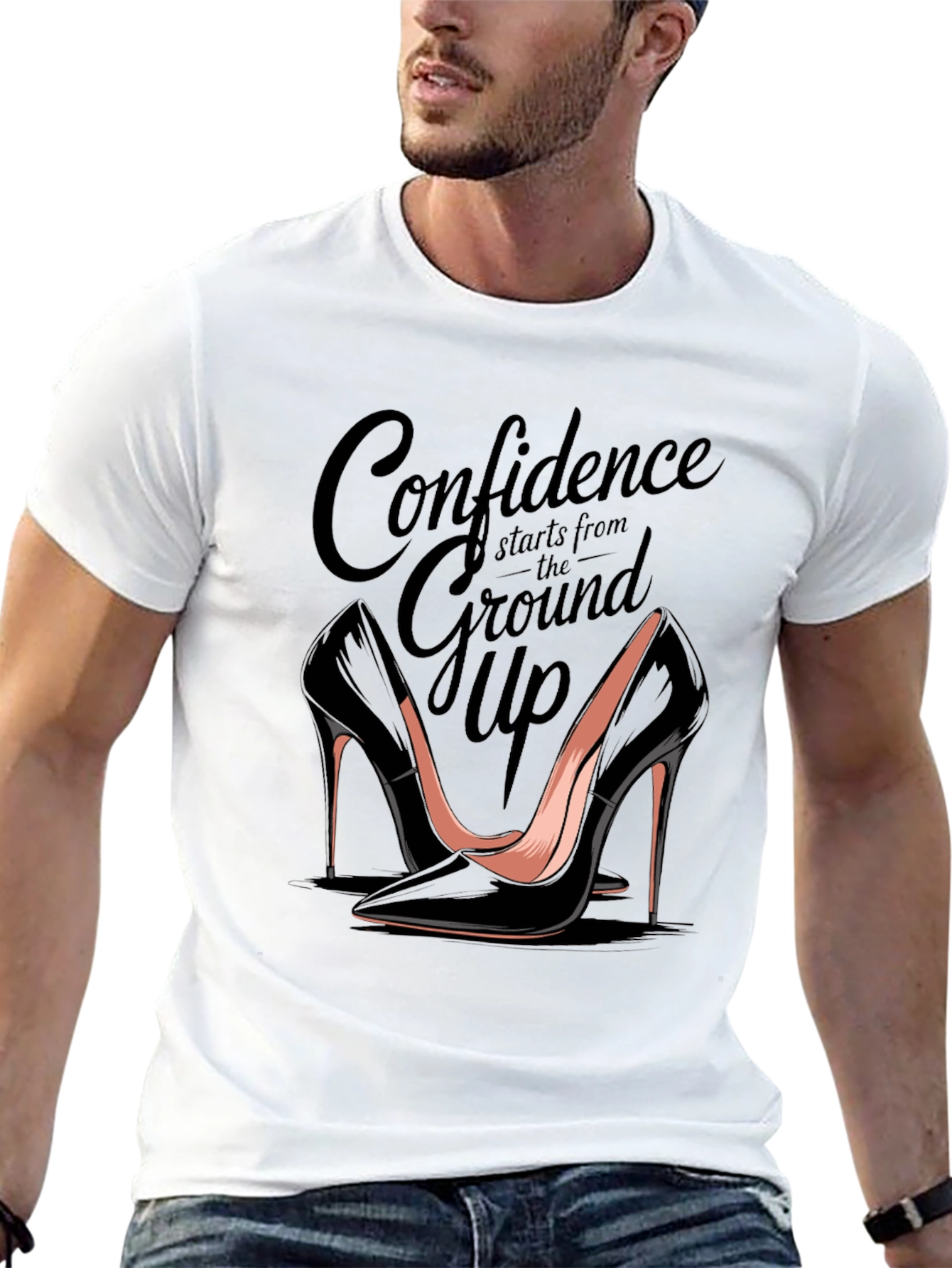 Confidence Heels T-Shirt - Stylish Womens Fashion Tee