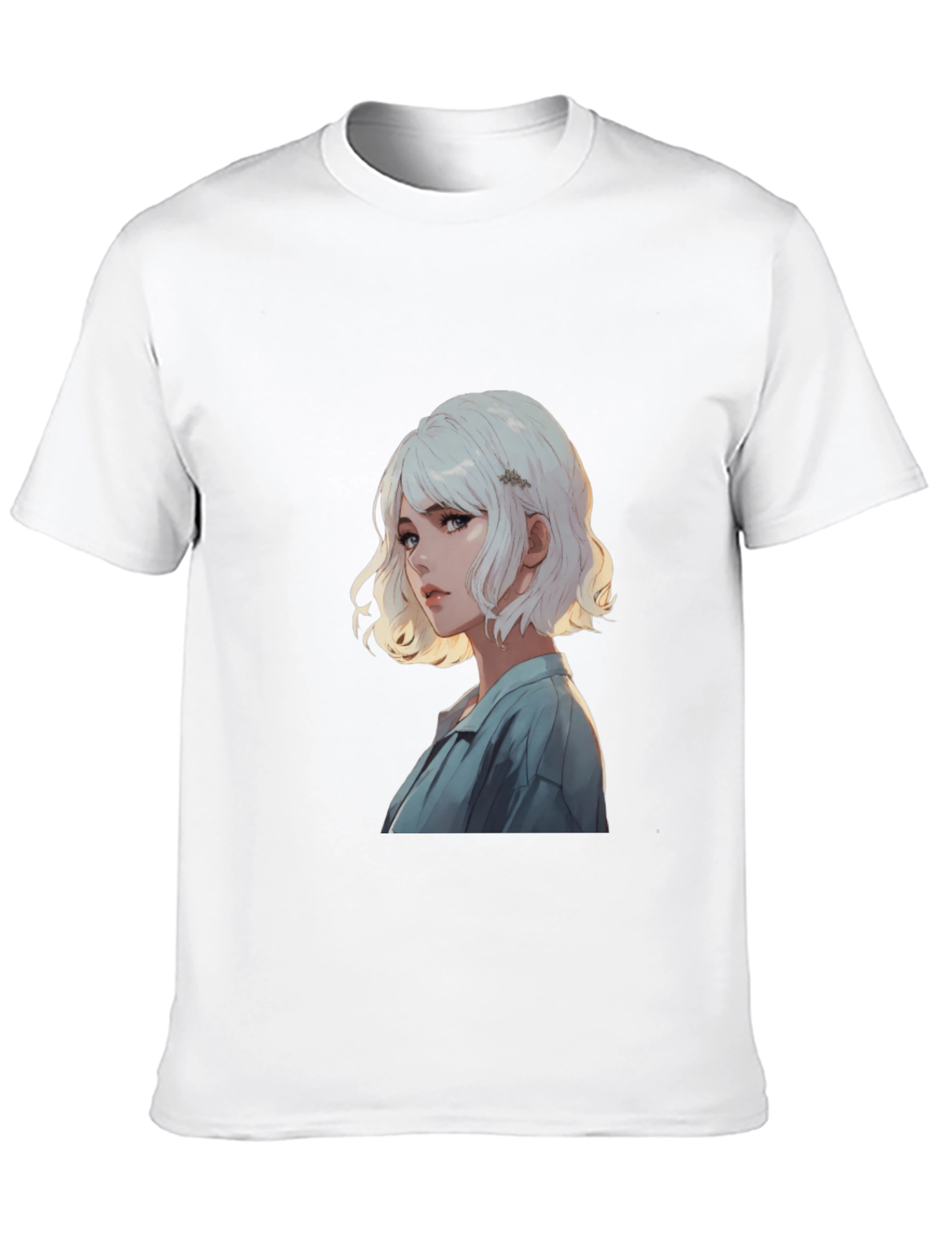Anime Girl Graphic Print Black T-Shirt
