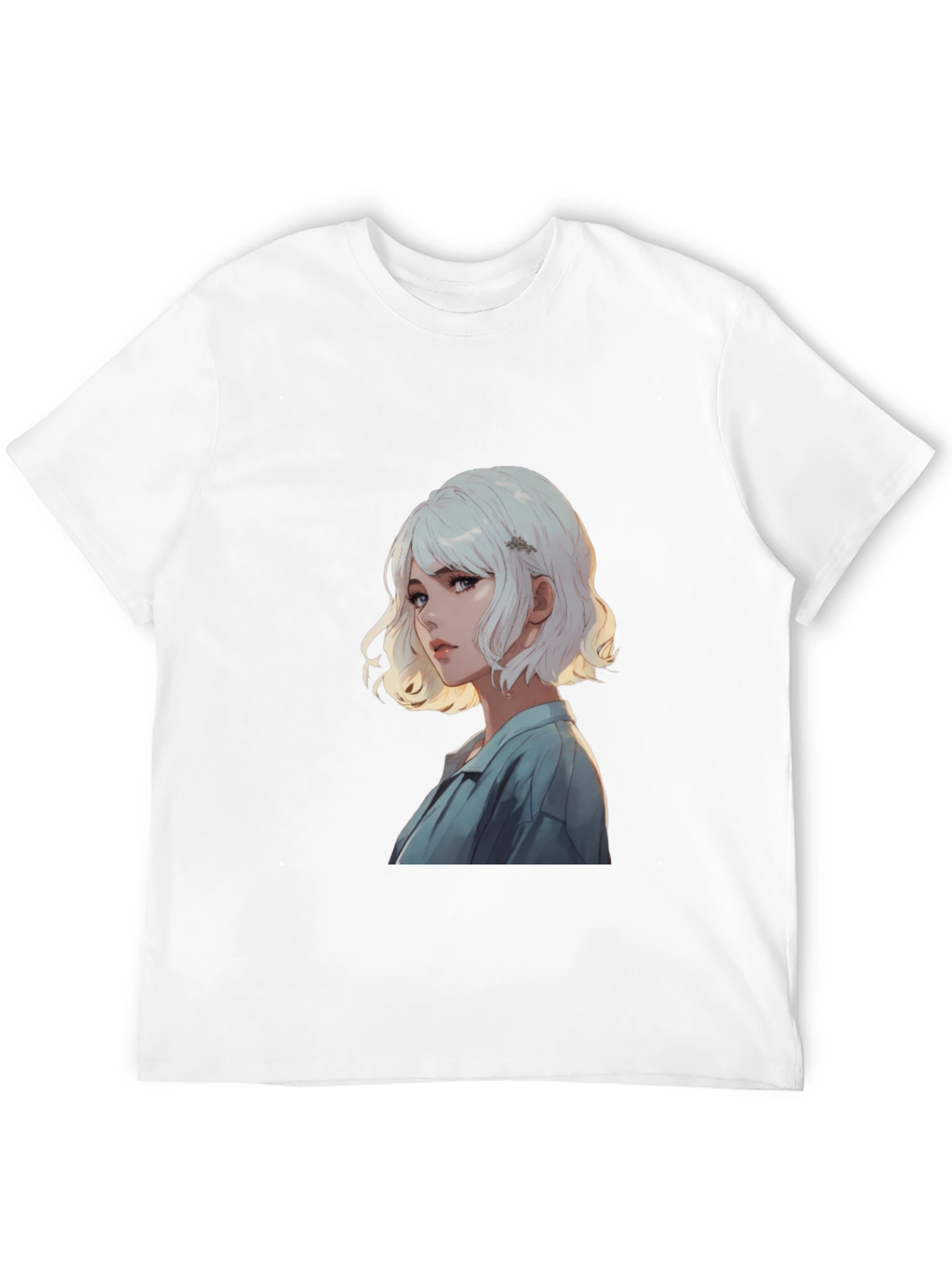 Anime Girl Graphic Print Black T-Shirt