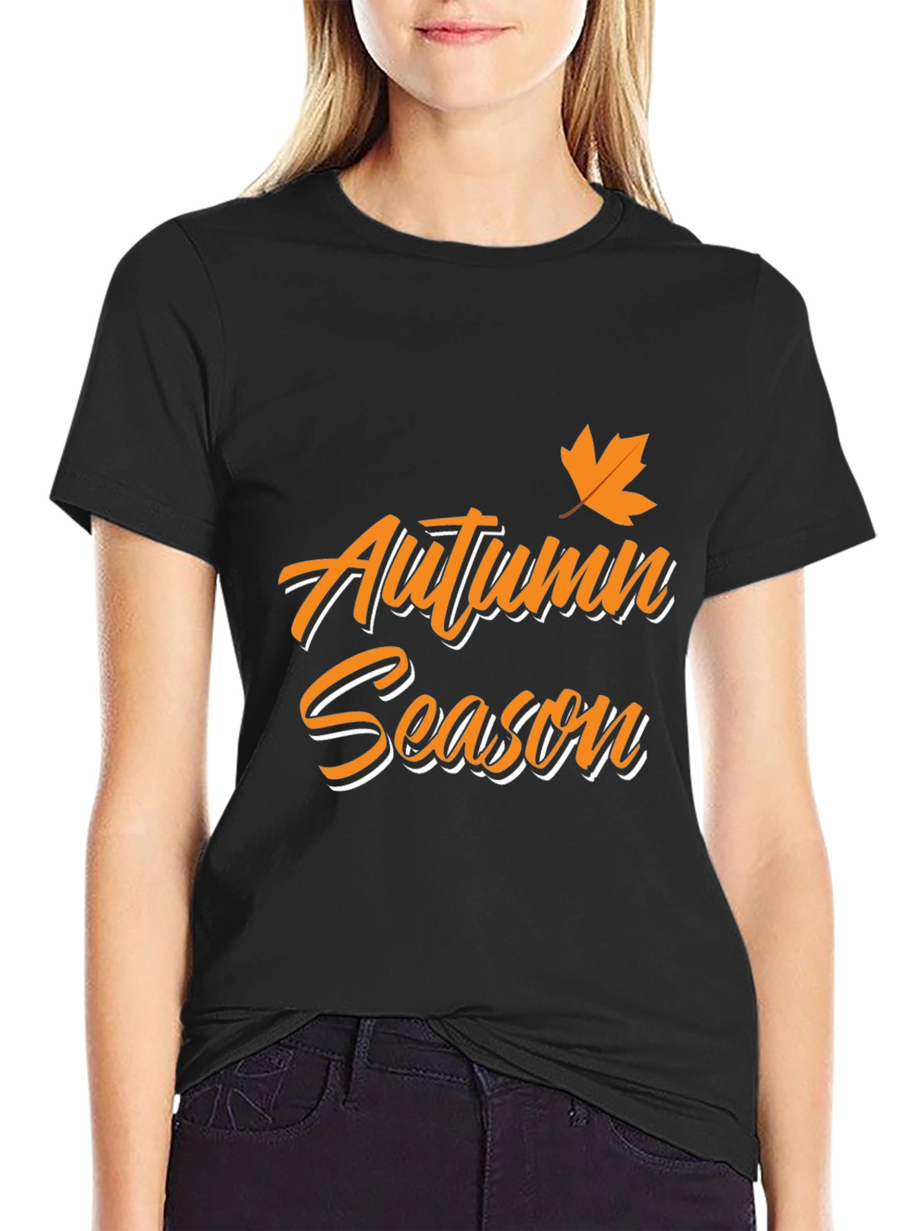Autumn Season Black T-Shirt