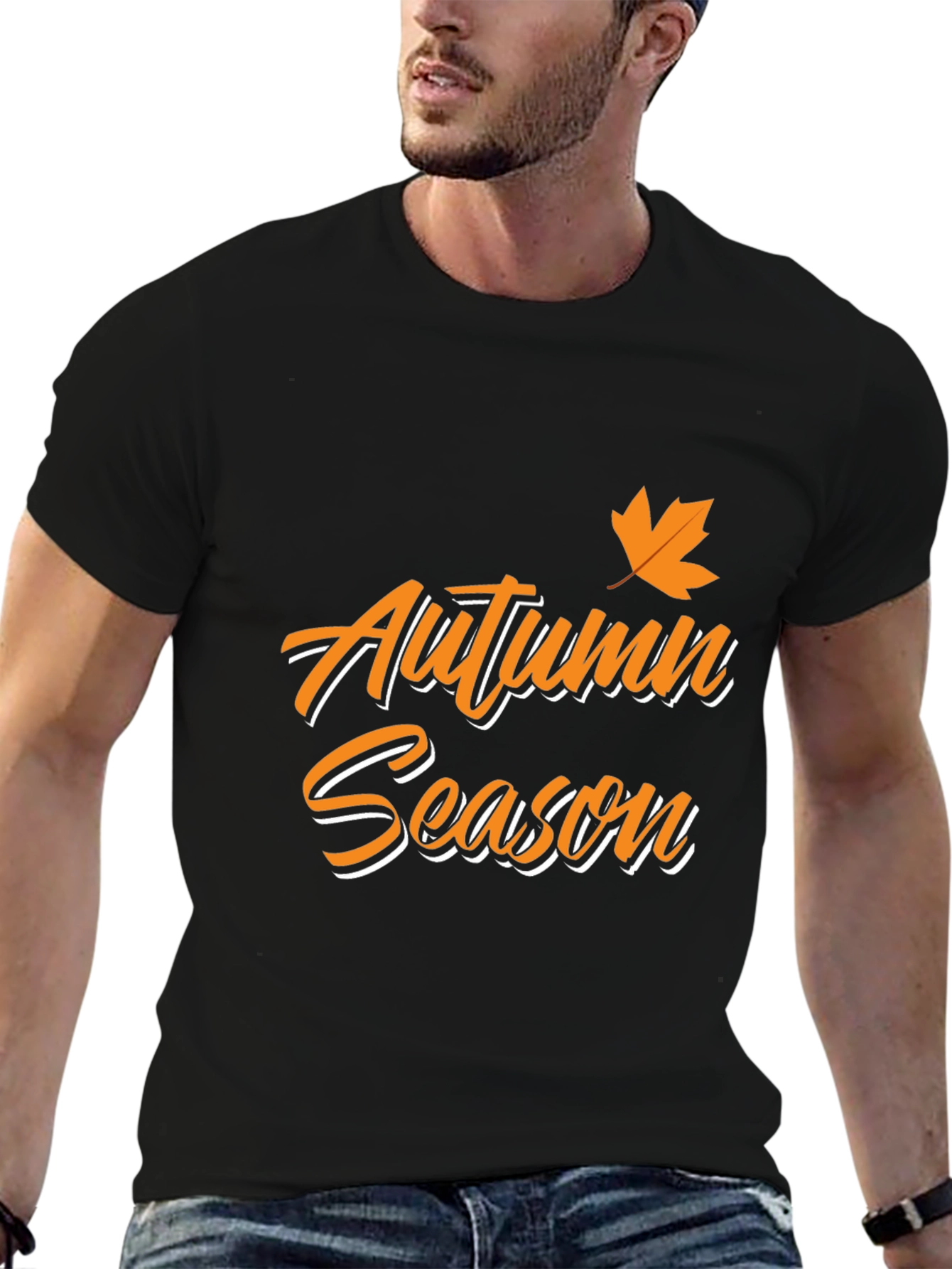 Autumn Season Black T-Shirt