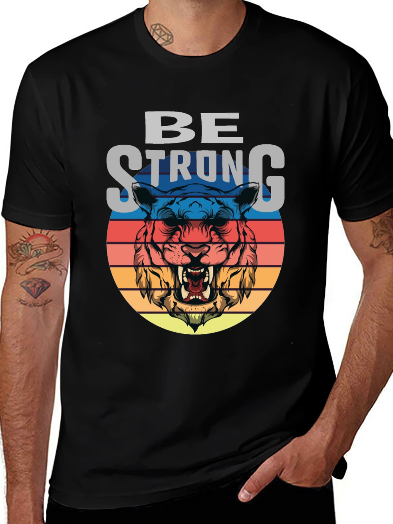 Be Strong Tiger Graphic T-Shirt