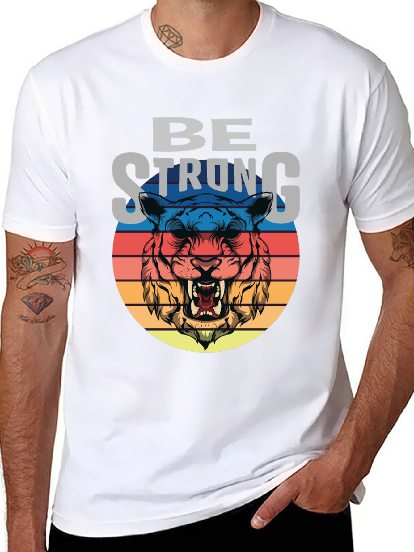 Be Strong Tiger Graphic T-Shirt