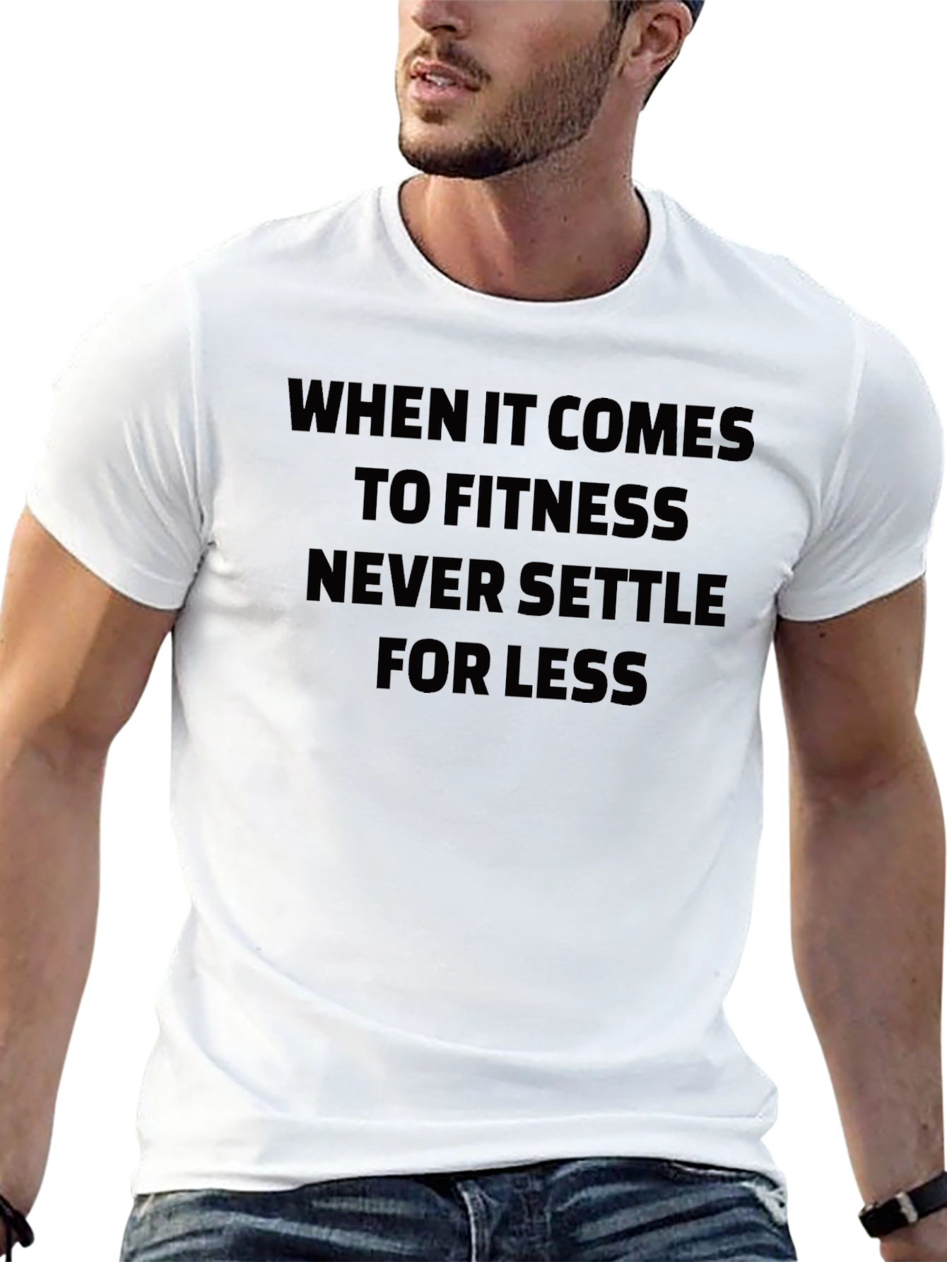Fitness Motivation Tee - Never Settle for Less