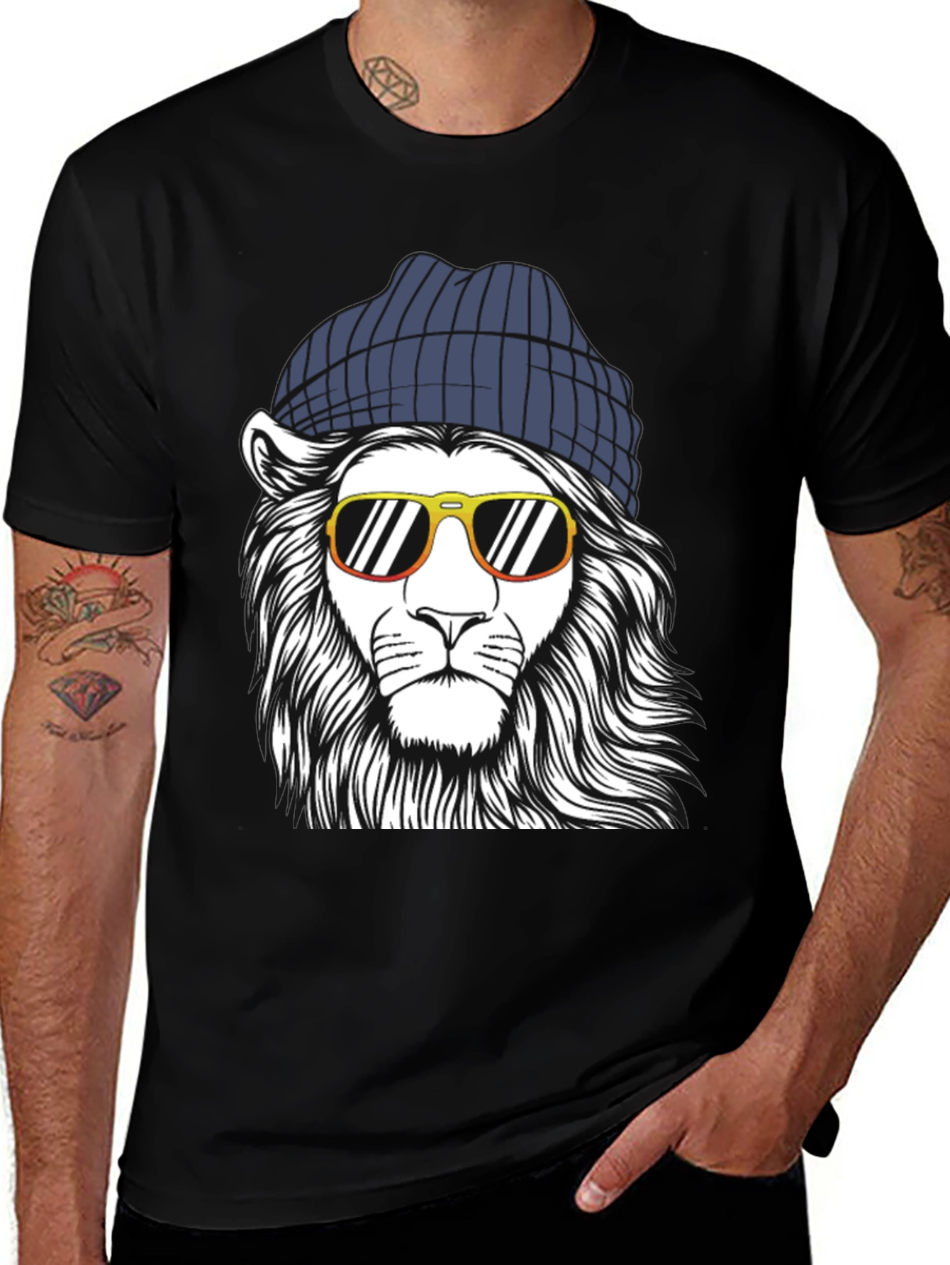 Cool Lion Graphic Tee - Black T-Shirt