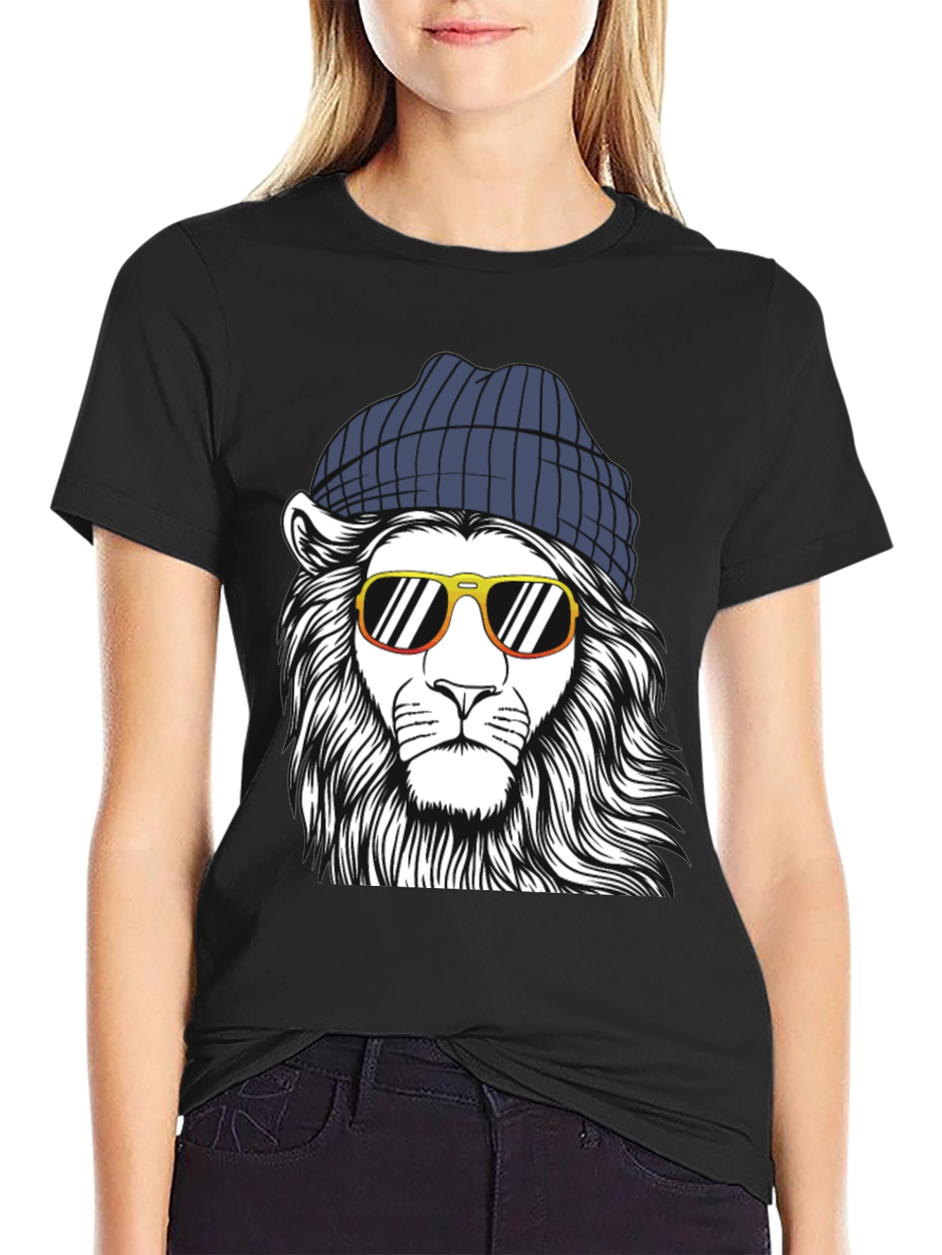 Cool Lion Graphic Tee - Black T-Shirt